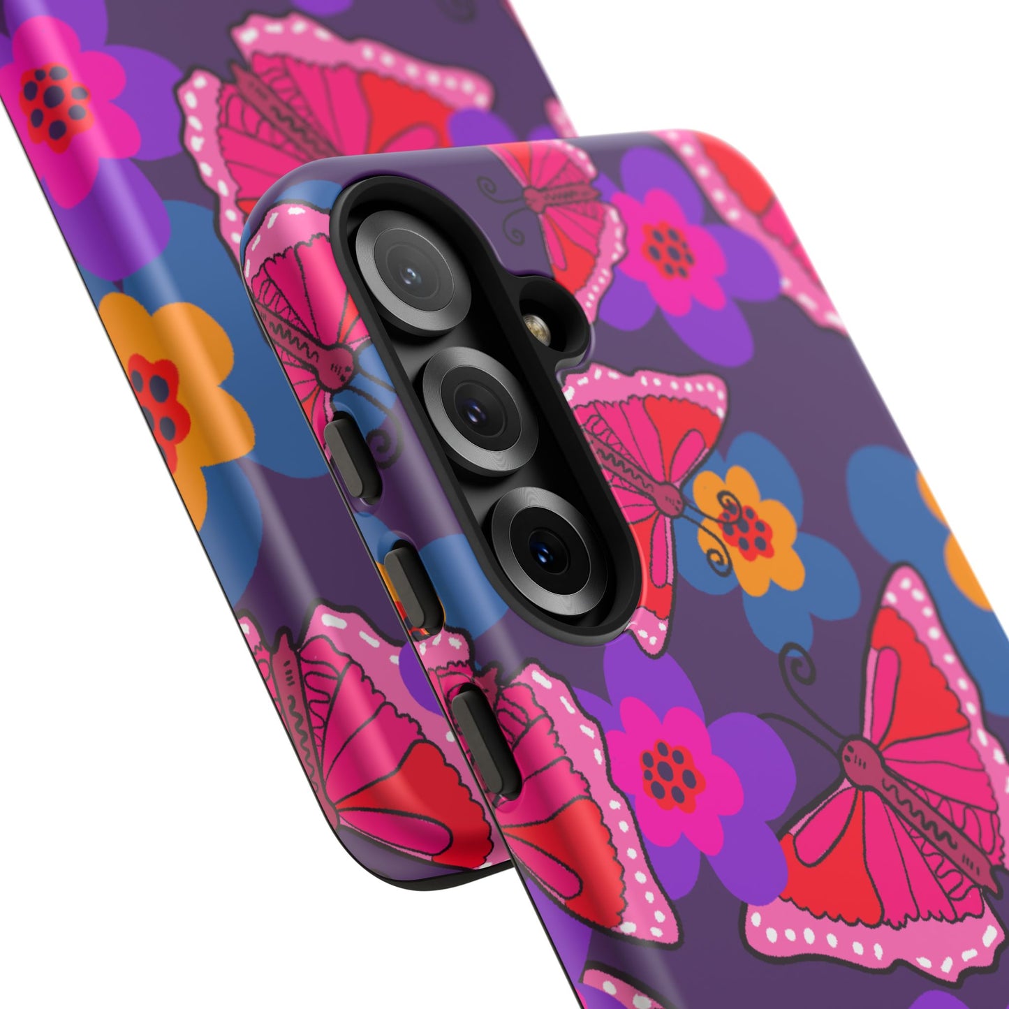 Phone Case, Pink Butterfly Design, Tough Phone Case