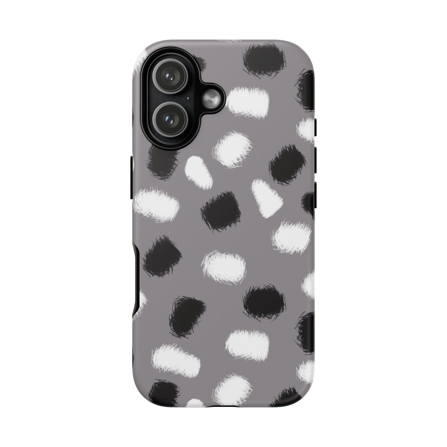 Phone Case, B & W Splotches Artistic Design, Tough Phone Case