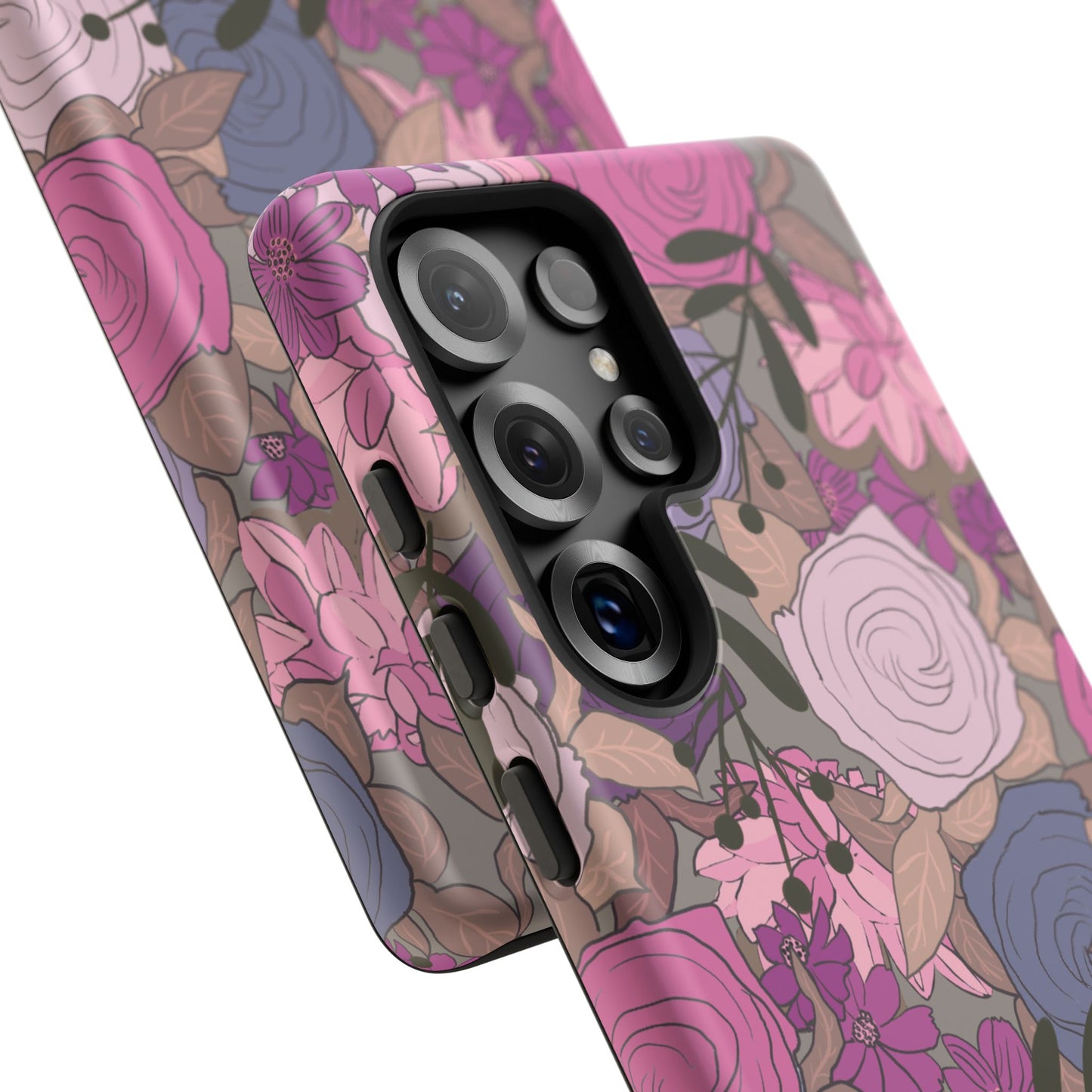 Phone Case, Pink Floral Design, Tough Phone Case