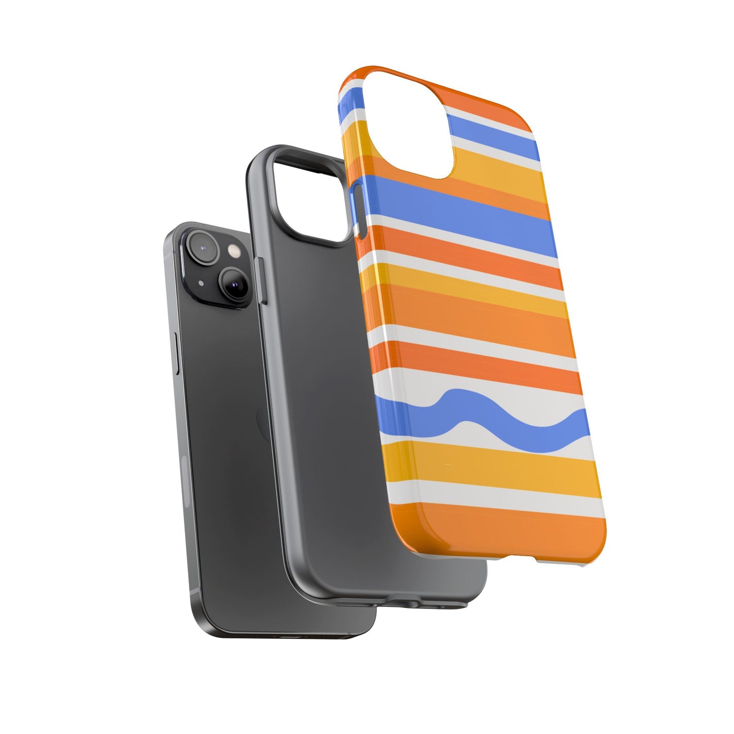 Citrus Orange Stripes Phone Case| Tough Case
