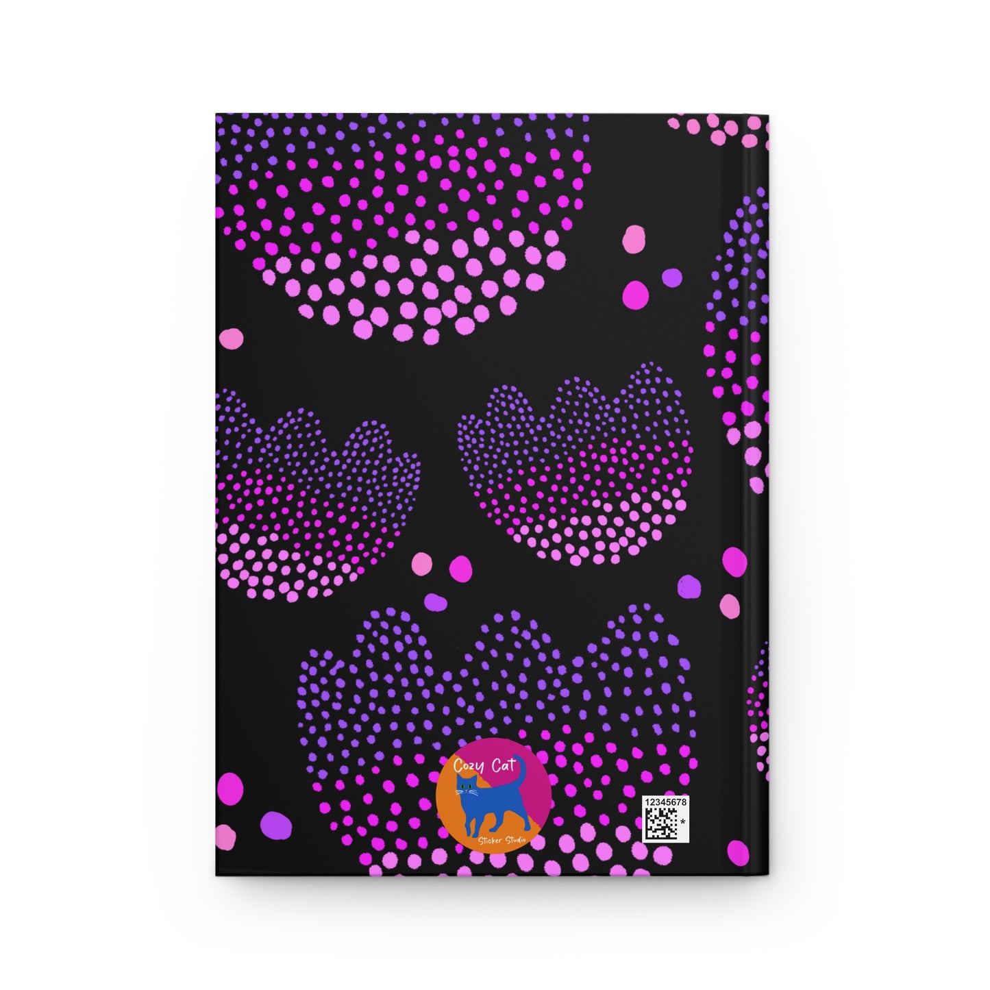 Journal, Hard Cover, Purple Dot Floral Design