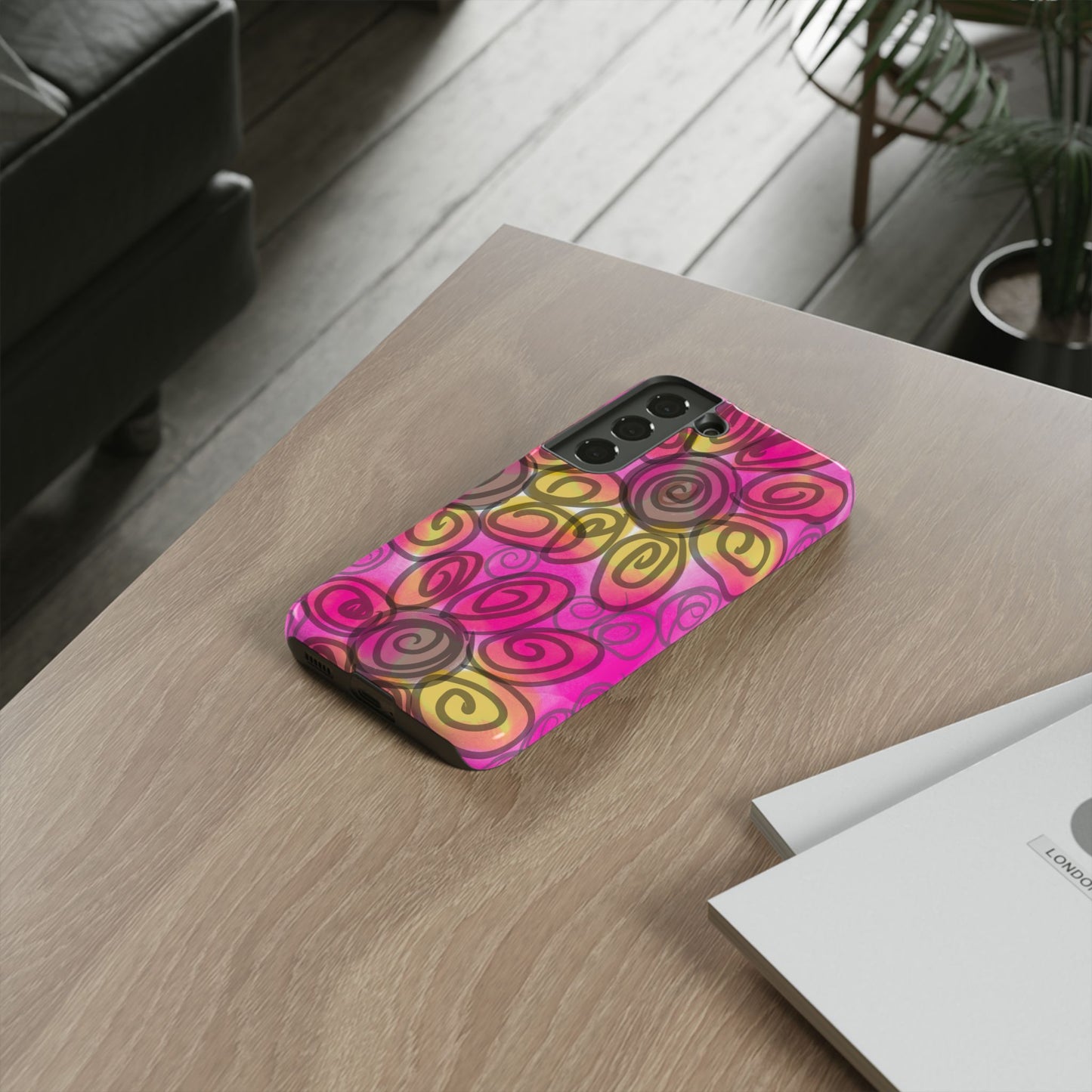 Wonky Pink Floral Phone Case| Tough Case