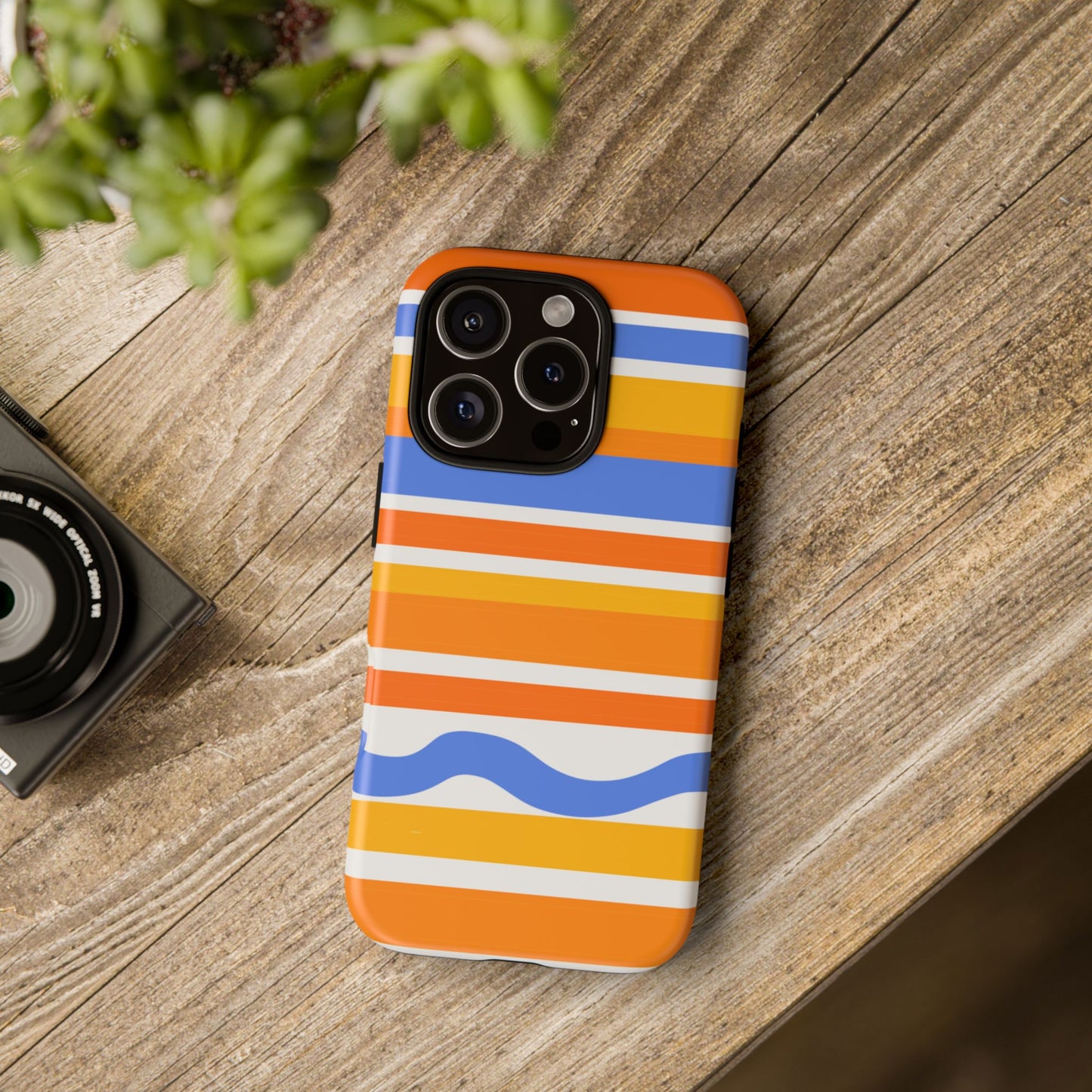 Citrus Orange Stripes Phone Case| Tough Case