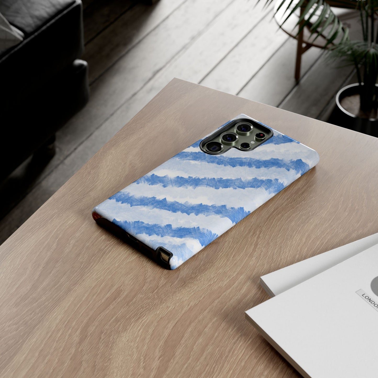 Chunky Blue Stripes Phone Case| Tough Case