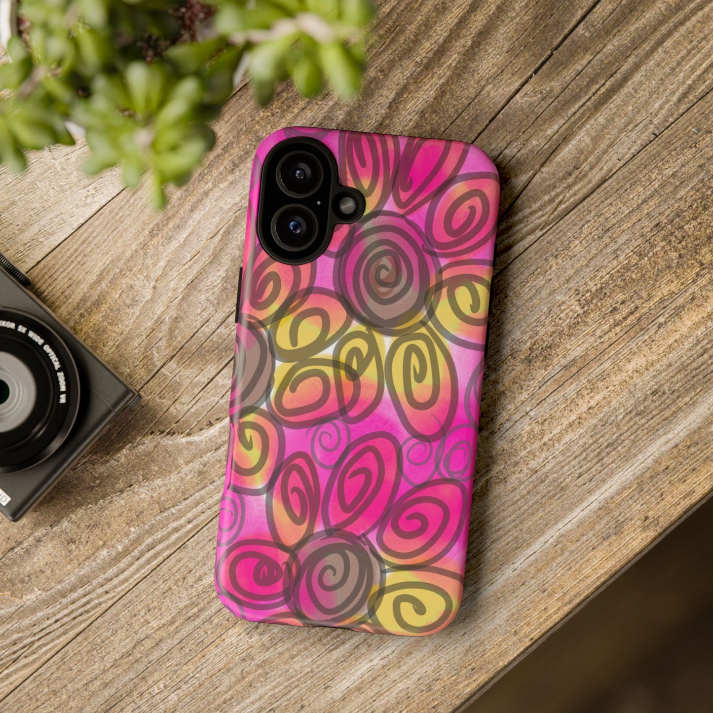 Wonky Pink Floral Phone Case| Tough Case