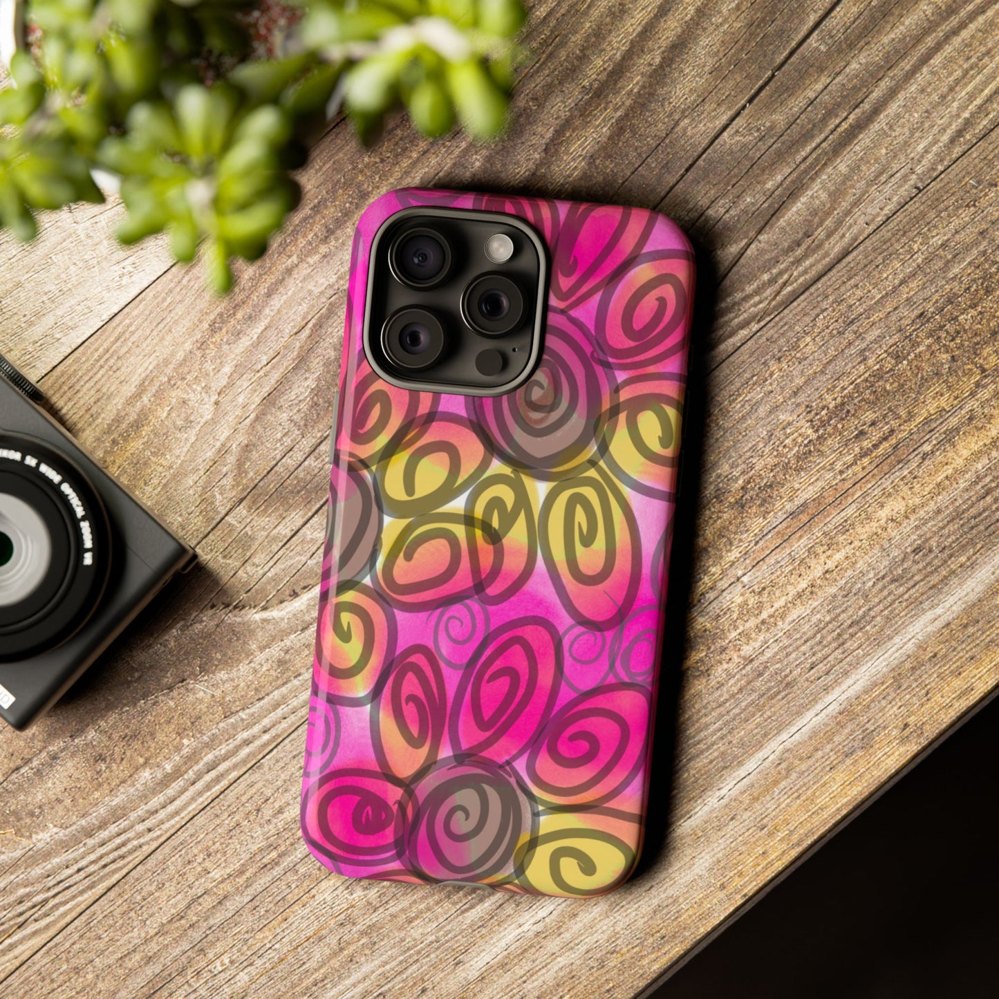 Wonky Pink Floral Phone Case| Tough Case