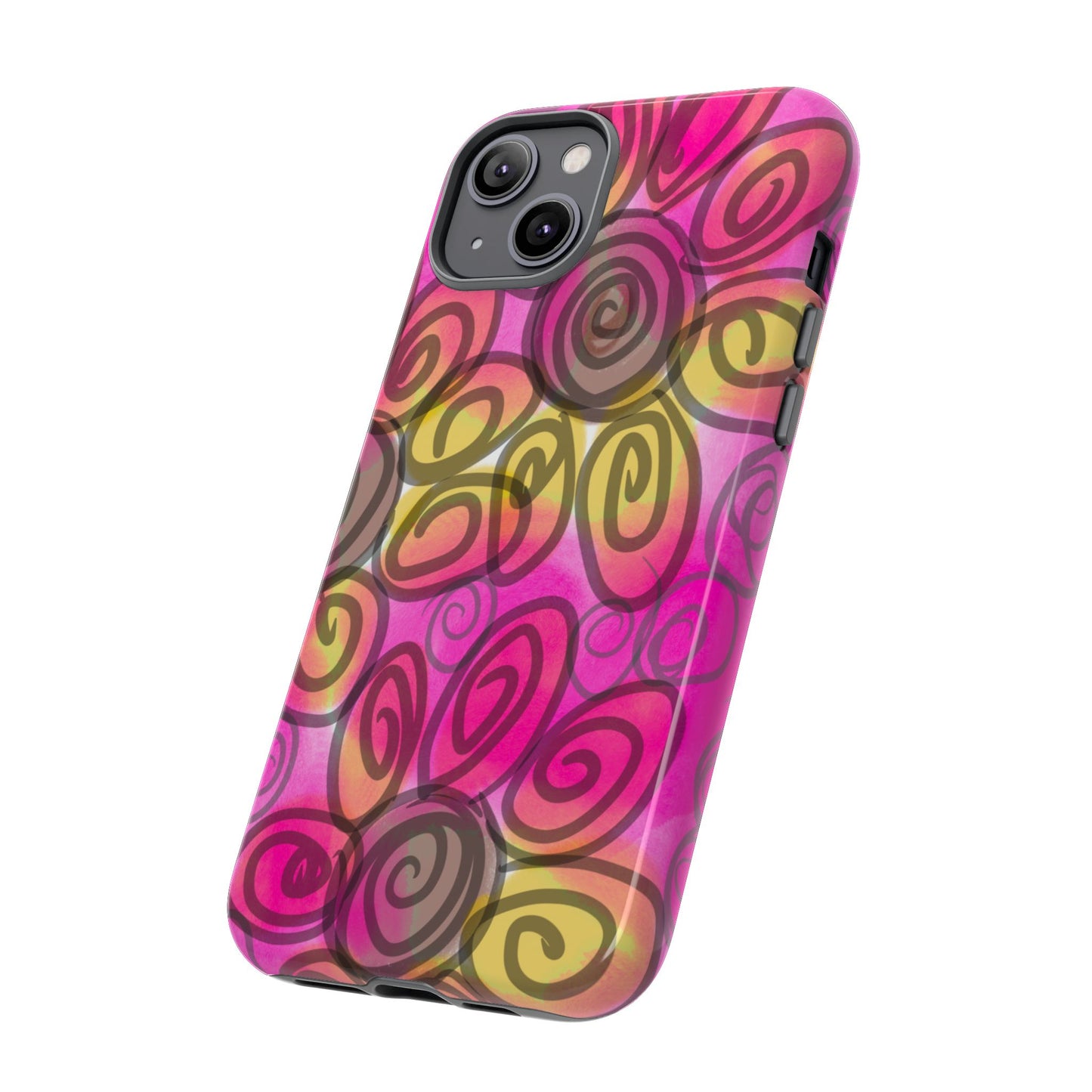 Wonky Pink Floral Phone Case| Tough Case