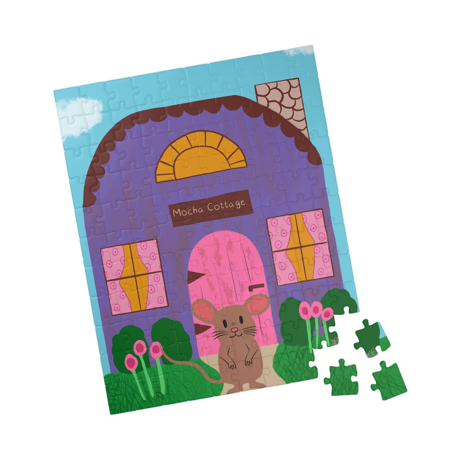 Puzzle, Mocha Mouse and His Cottage, Jigsaw Puzzle, Family Fun, 110-520 Pieces