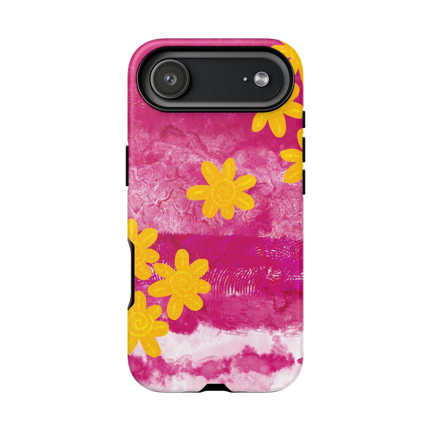 Yellow Flowers on Raspberry Phone Case| Tough Case