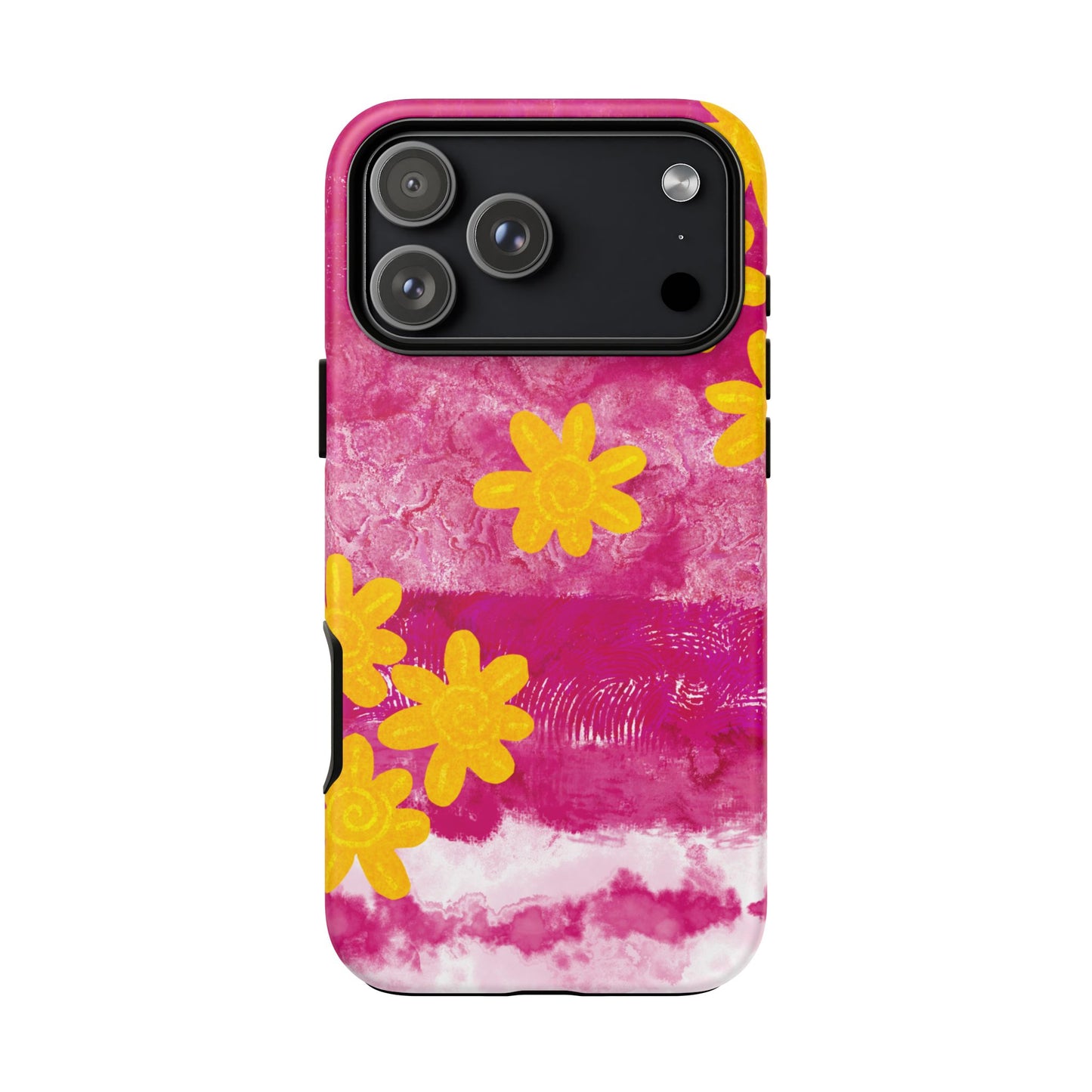 Yellow Flowers on Raspberry Phone Case| Tough Case