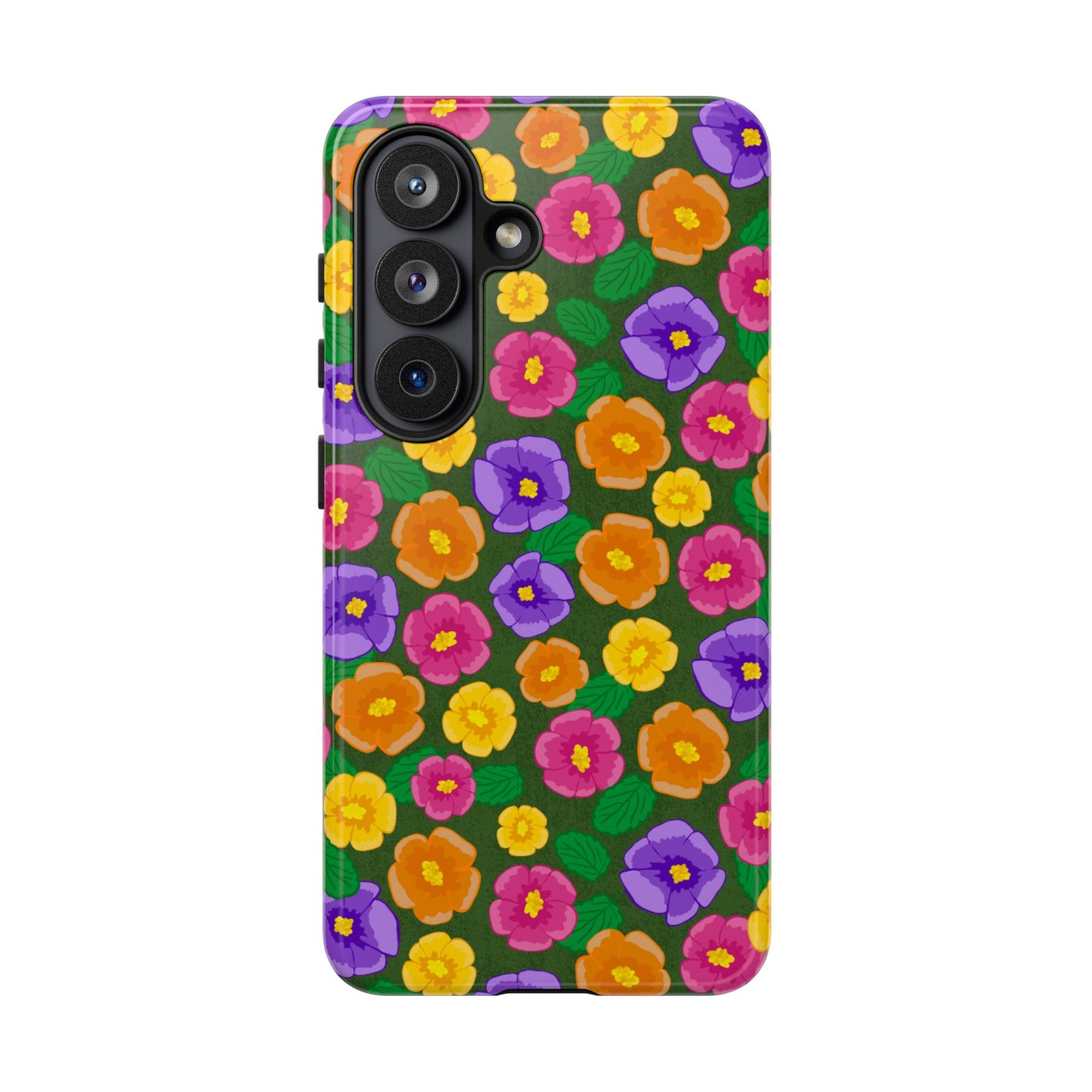 Phone Case, Pansies Artistic Design, Tough Phone Case