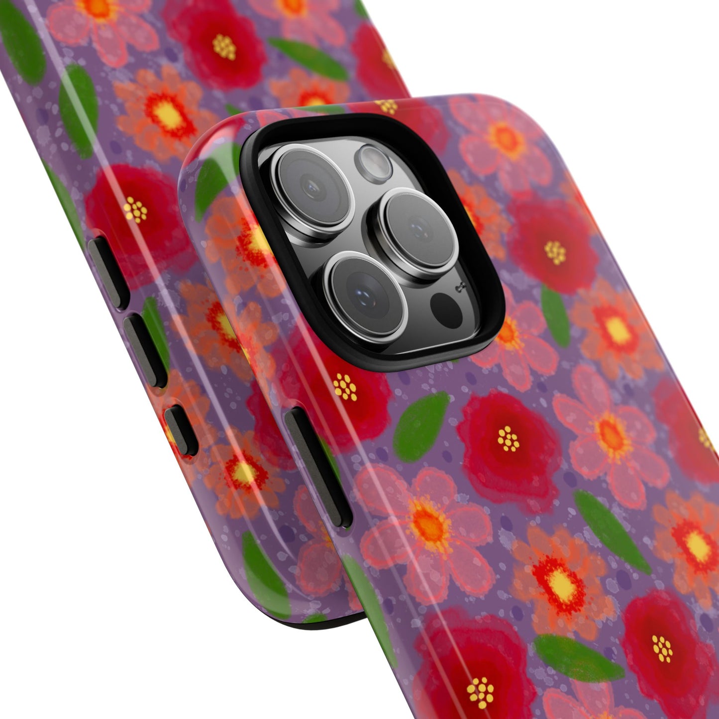 Phone Case, Vibrant Pinkish Floral Design, Tough Phone Case