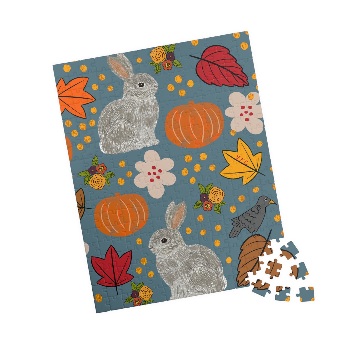 Puzzle, Bunny in Fall Theme, Jigsaw Puzzle, Family Fun, 110-520 Pieces