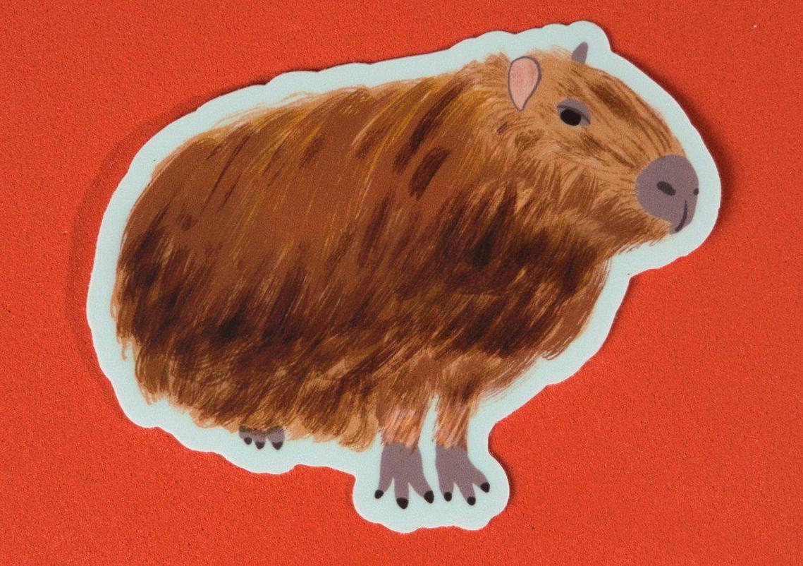 Sticker, Capybara, Vinyl, Die-Cut, 3 Inch