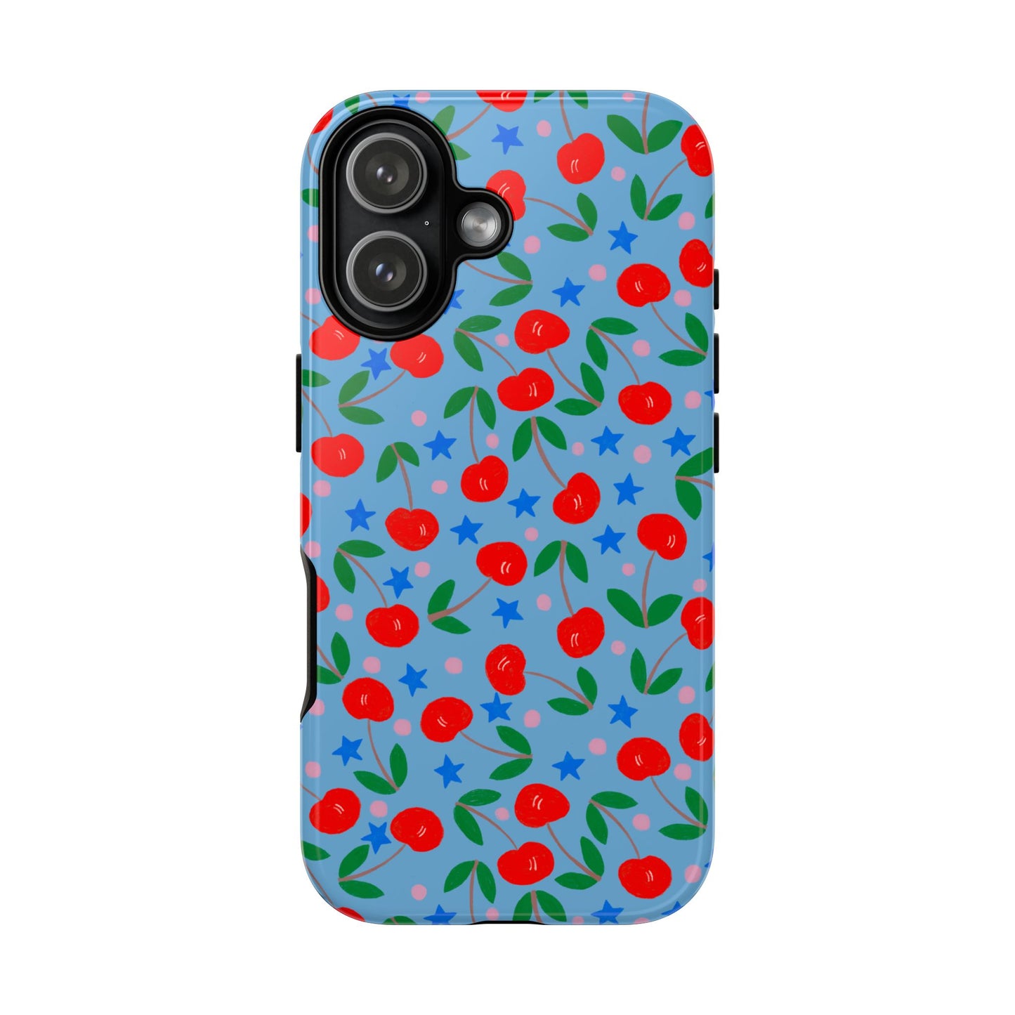 Phone Case, Cherries Design on Blue, Tough Phone Case