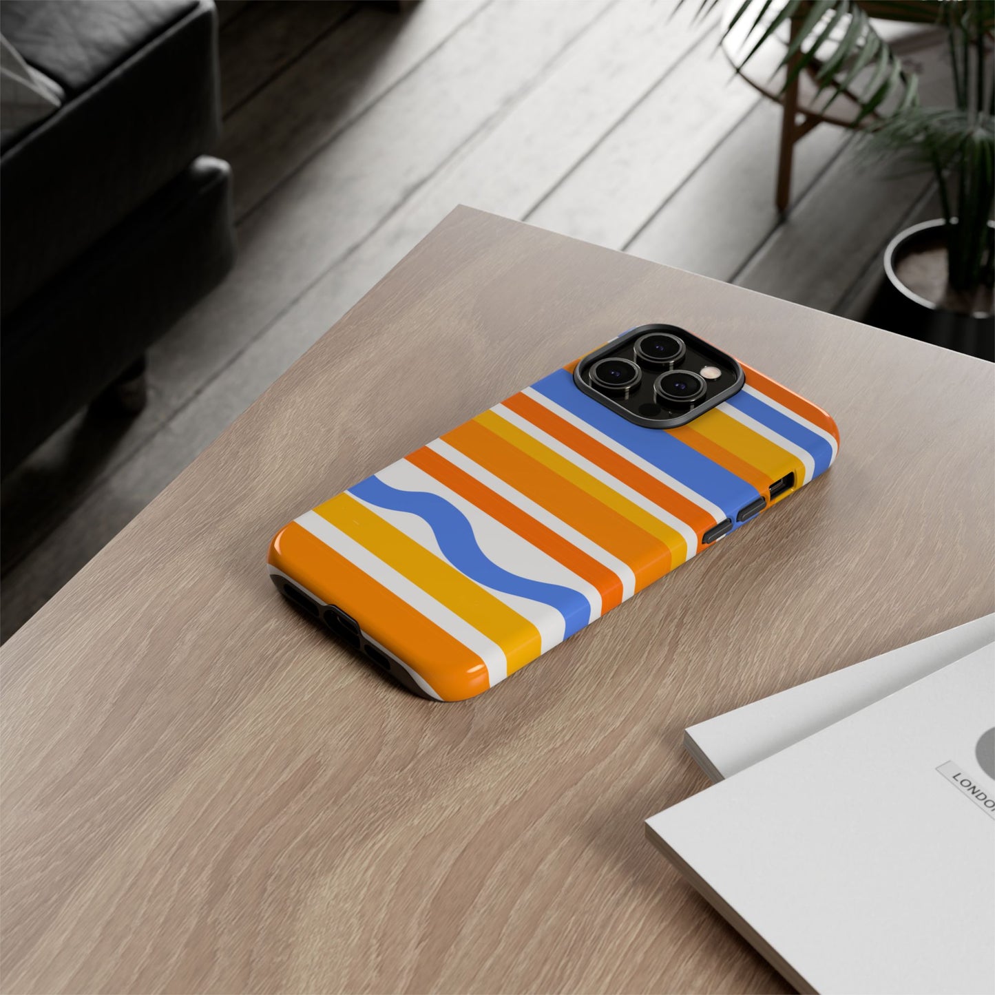 Citrus Orange Stripes Phone Case| Tough Case