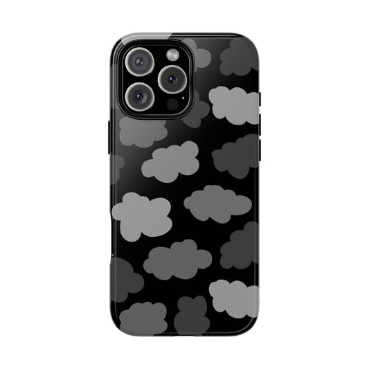 Phone Case, B & W Spooky Cloud Artistic Design, Tough Phone Case