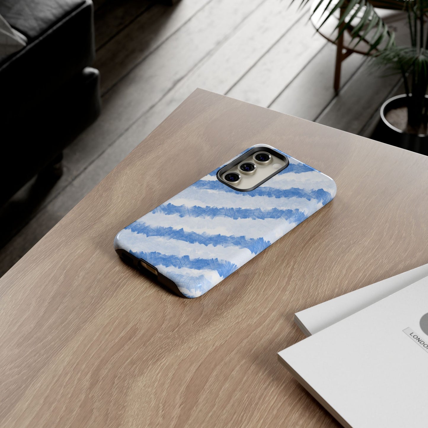 Chunky Blue Stripes Phone Case| Tough Case