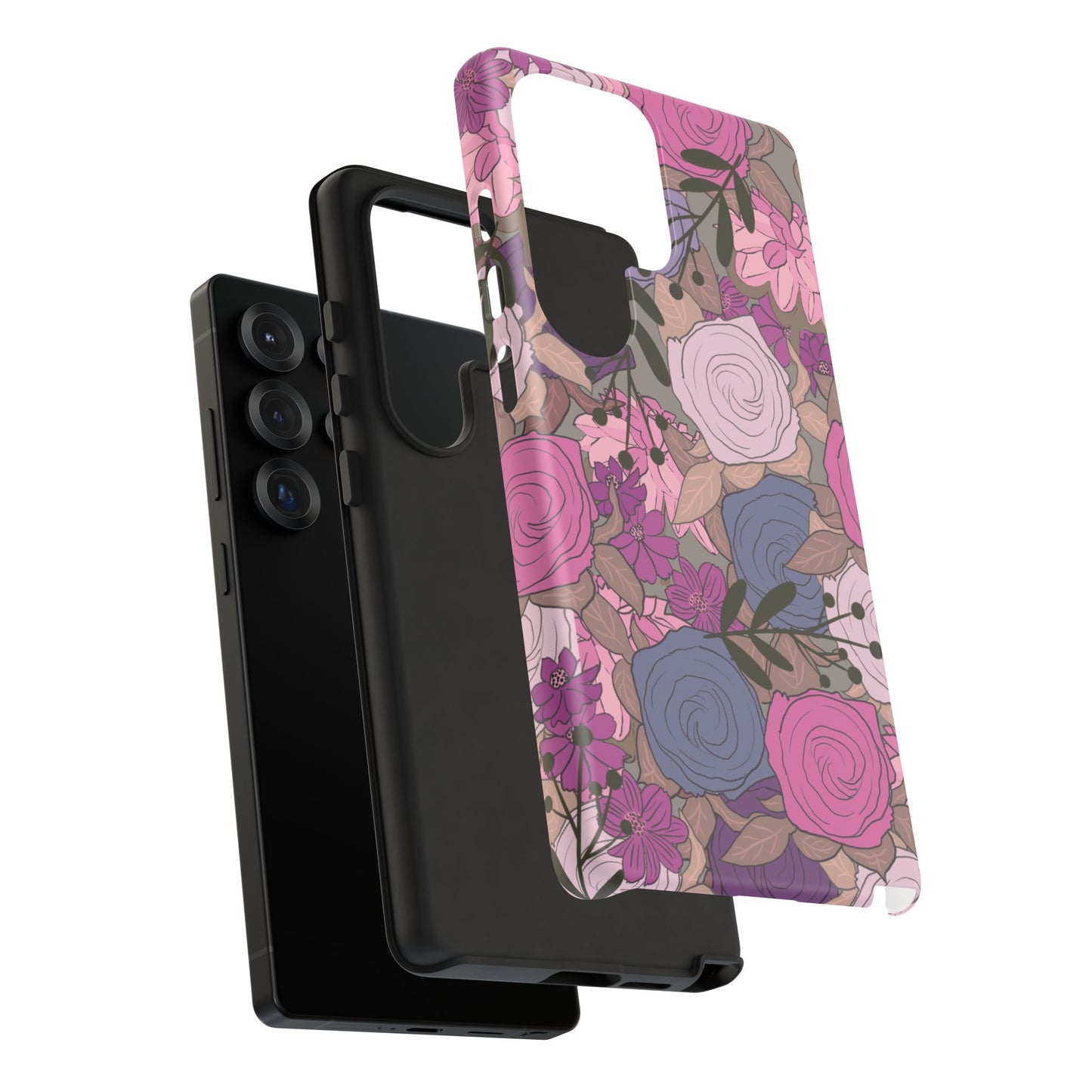 Phone Case, Pink Floral Design, Tough Phone Case