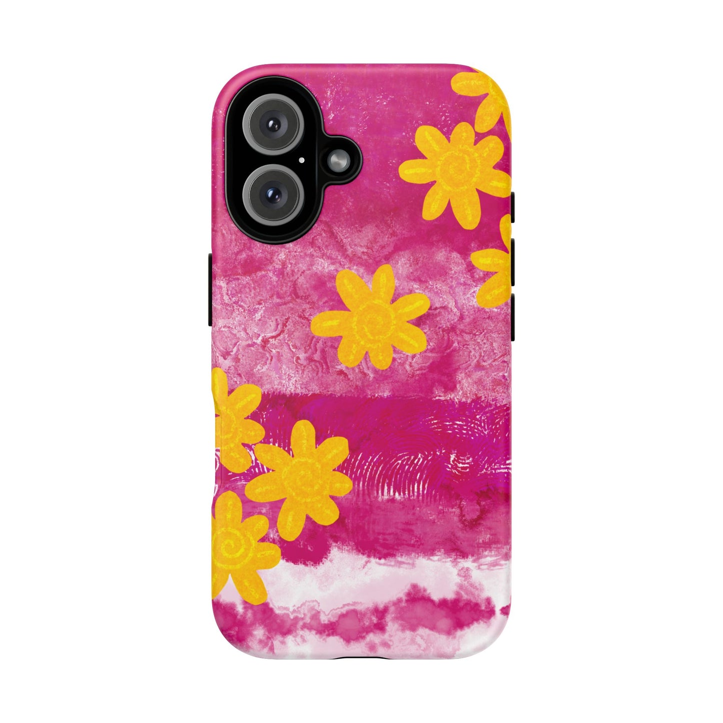 Yellow Flowers on Raspberry Phone Case| Tough Case