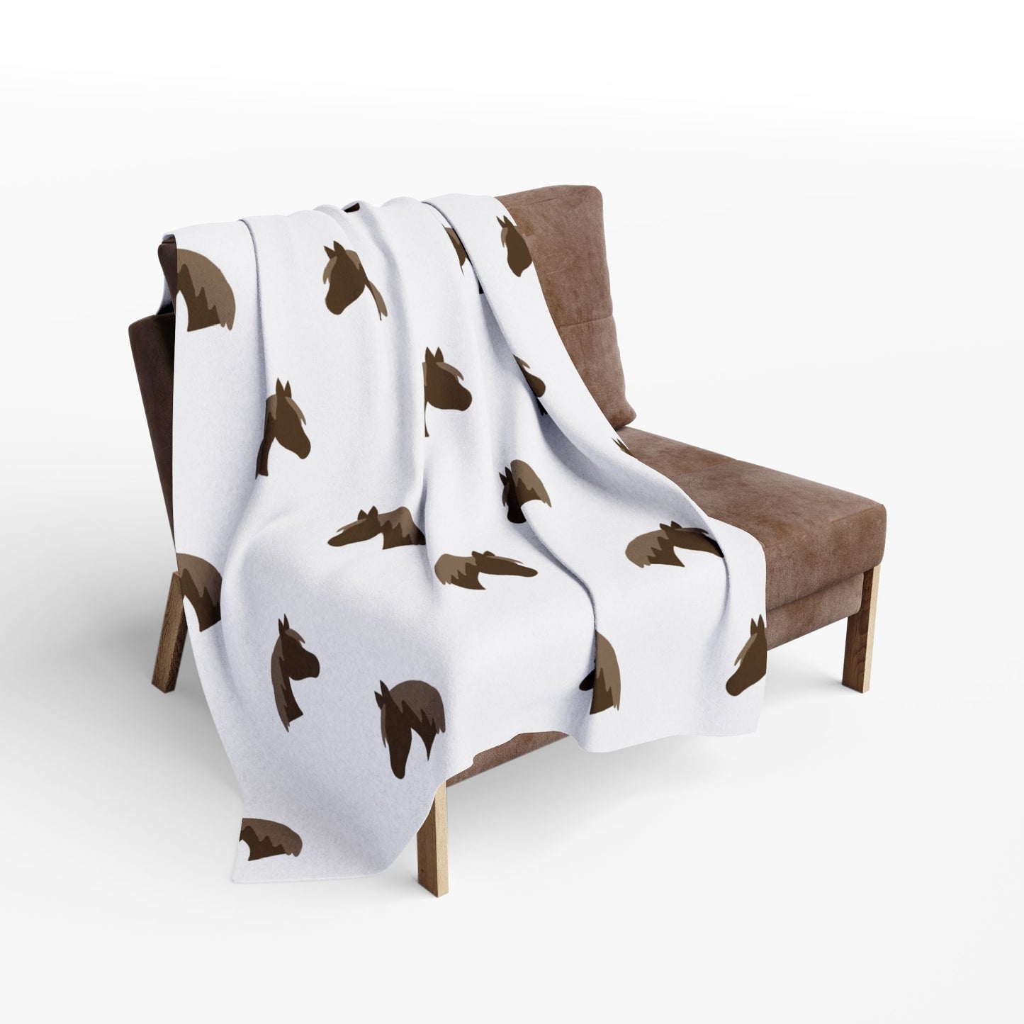 Blanket Fleece With Horse Head Design, Horse Lovers, Year of the Horse, 2 Sizes, Blanket or Throw