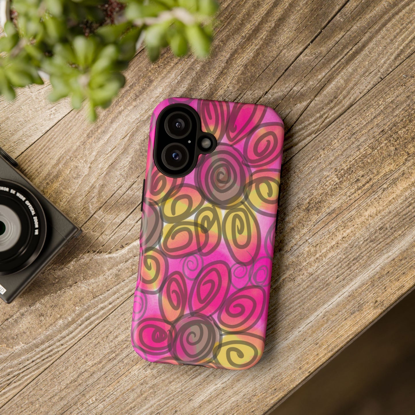 Wonky Pink Floral Phone Case| Tough Case