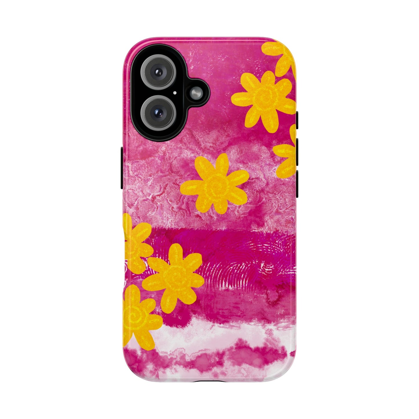 Yellow Flowers on Raspberry Phone Case| Tough Case