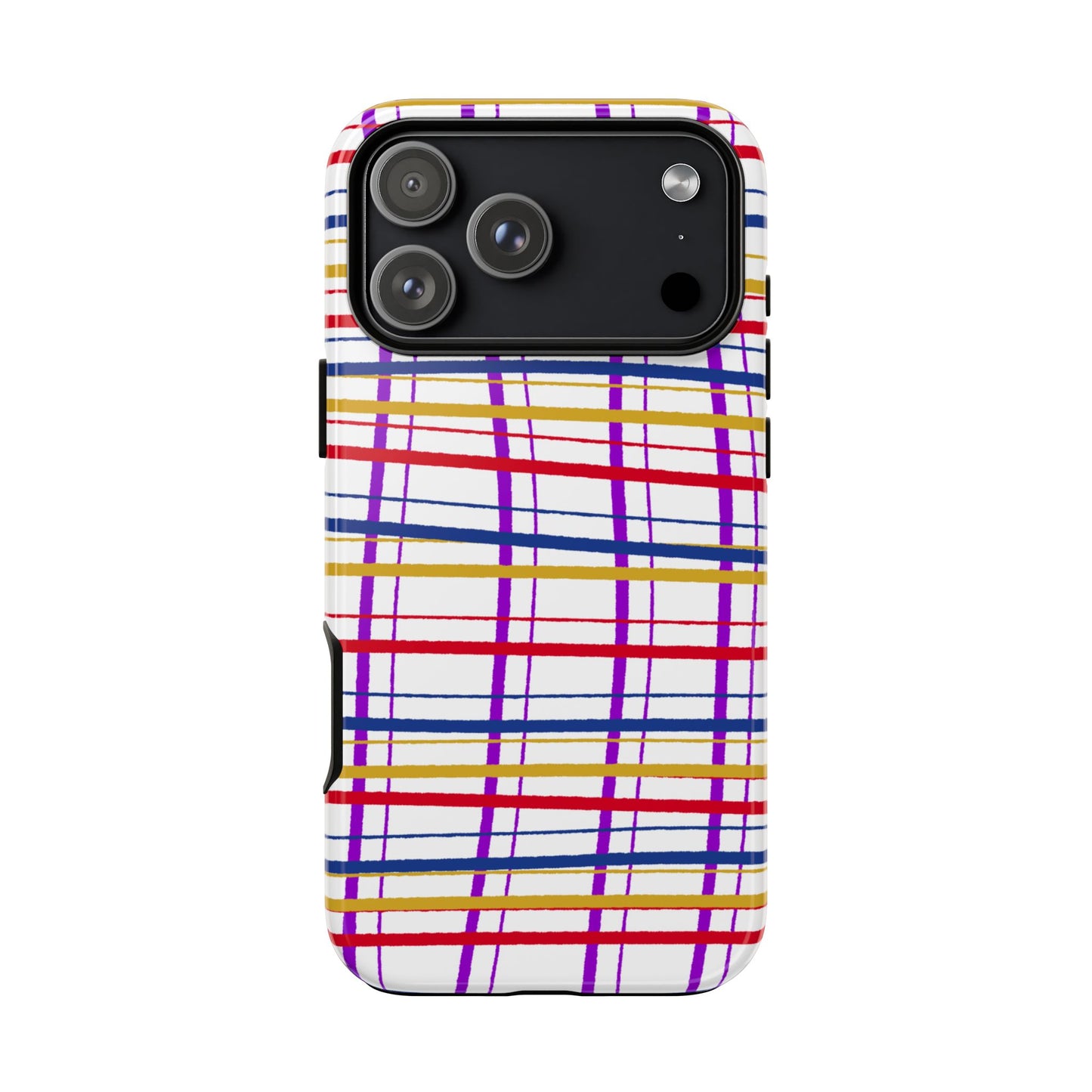 Phone Case, Wonky Plaid Design, Tough Phone Case