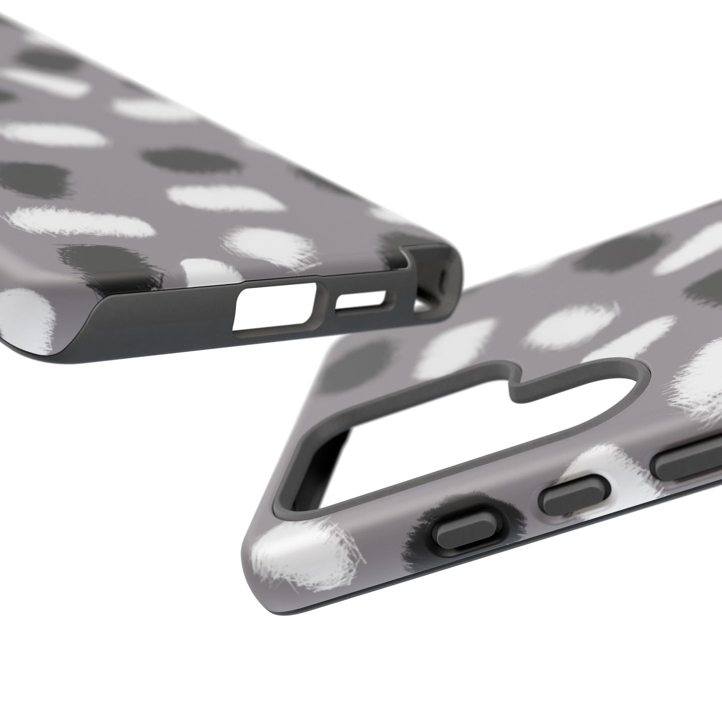Phone Case, B & W Splotches Artistic Design, Tough Phone Case