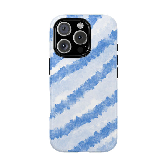 Chunky Blue Stripes Phone Case| Tough Case