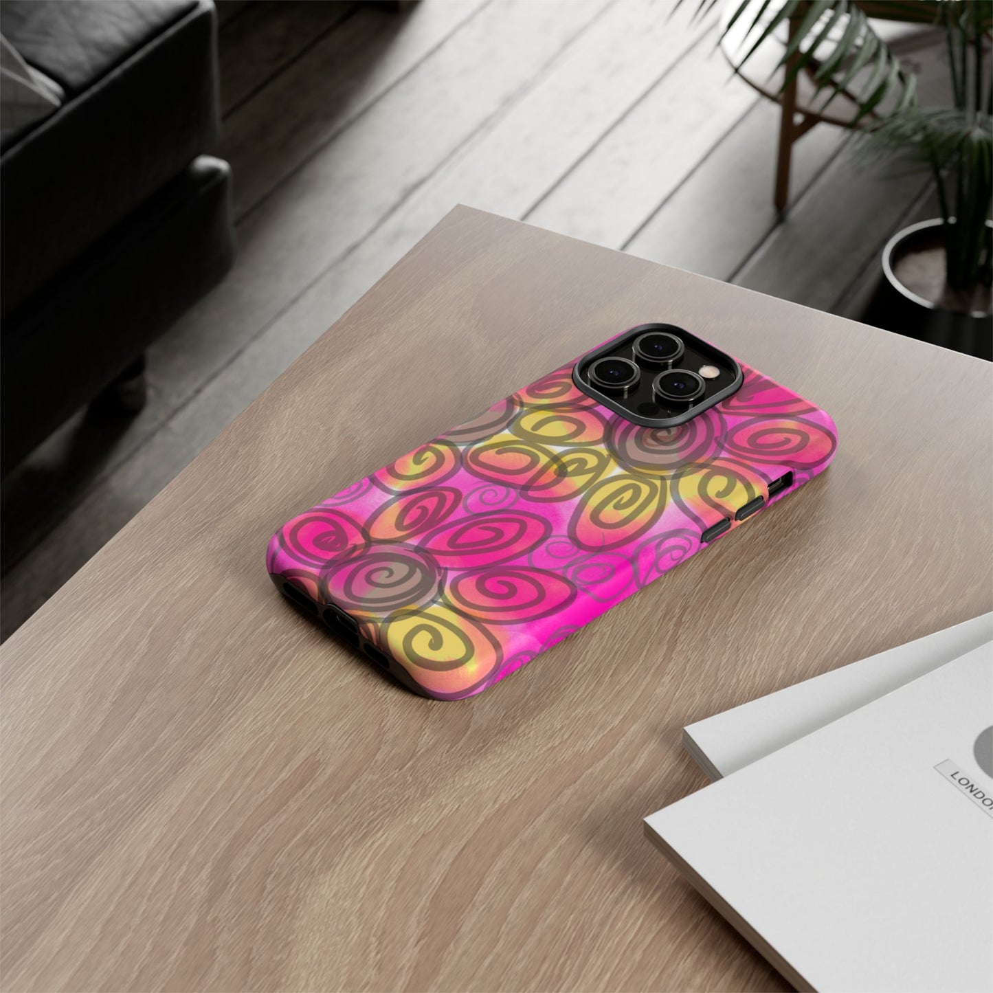 Wonky Pink Floral Phone Case| Tough Case