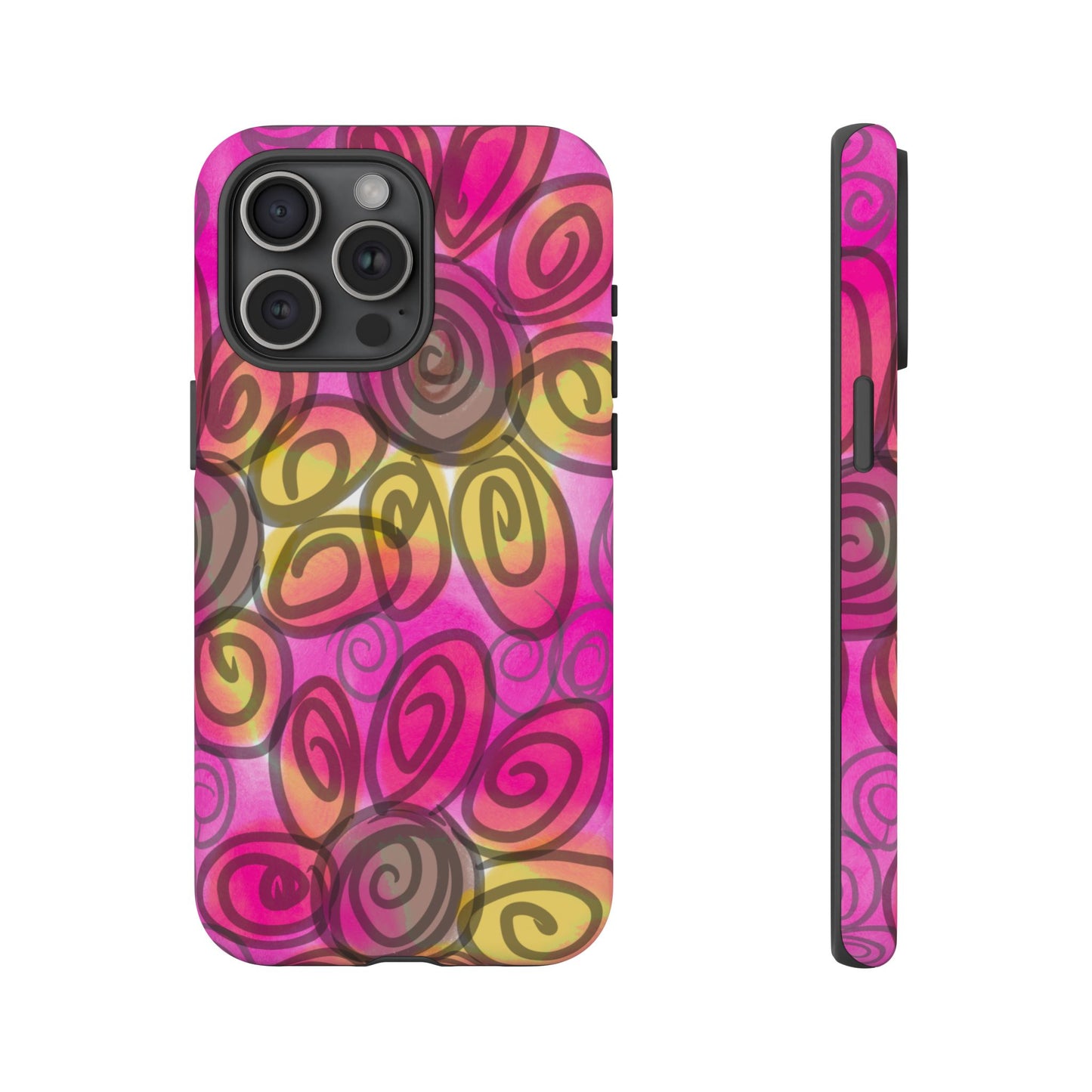 Wonky Pink Floral Phone Case| Tough Case
