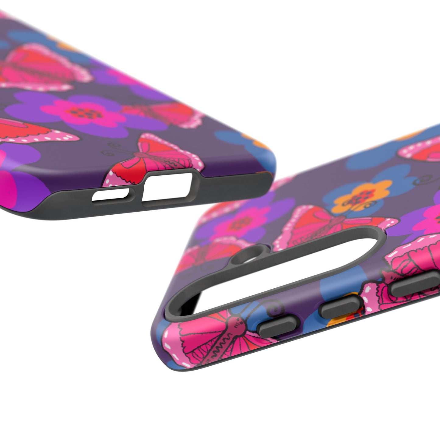 Phone Case, Pink Butterfly Design, Tough Phone Case