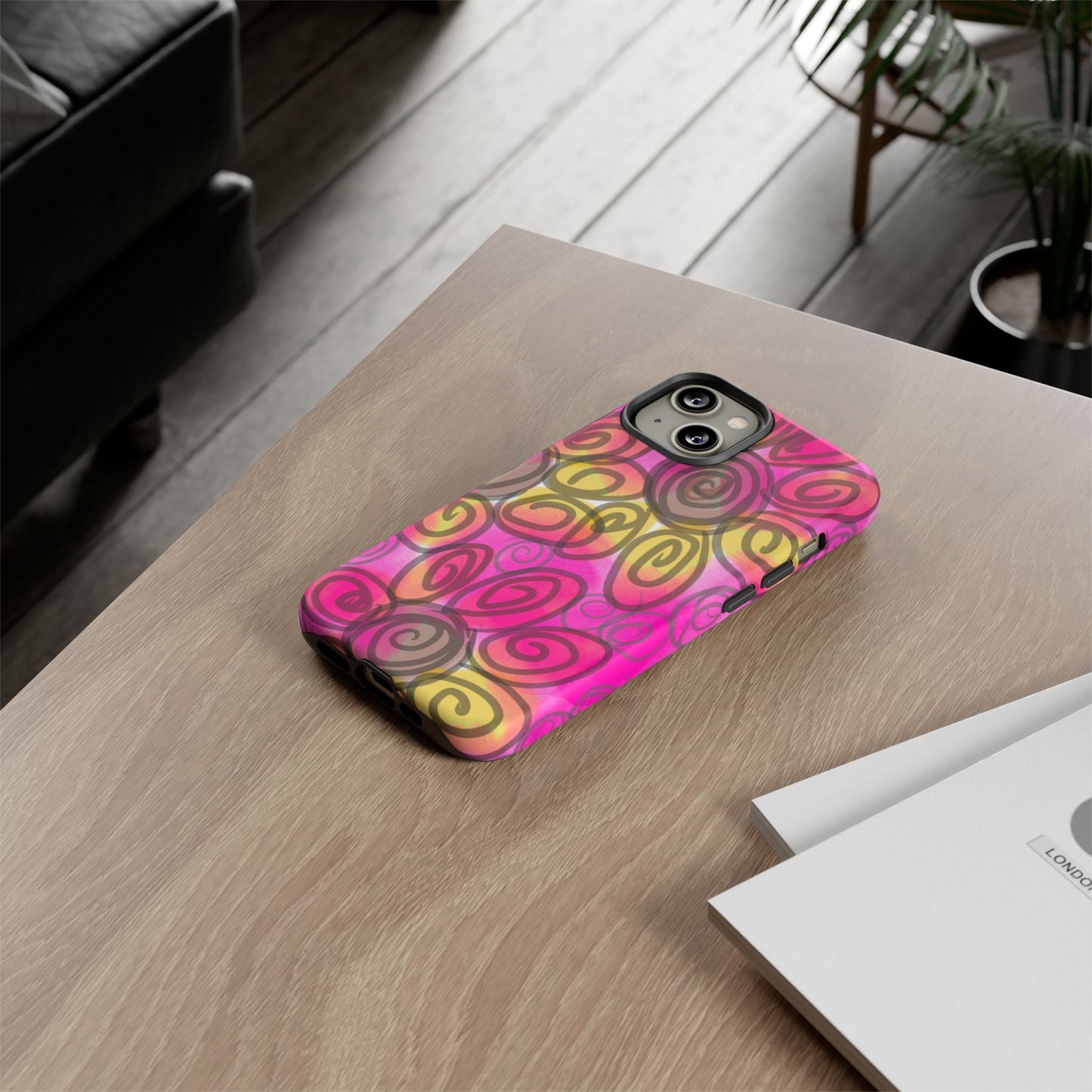 Wonky Pink Floral Phone Case| Tough Case