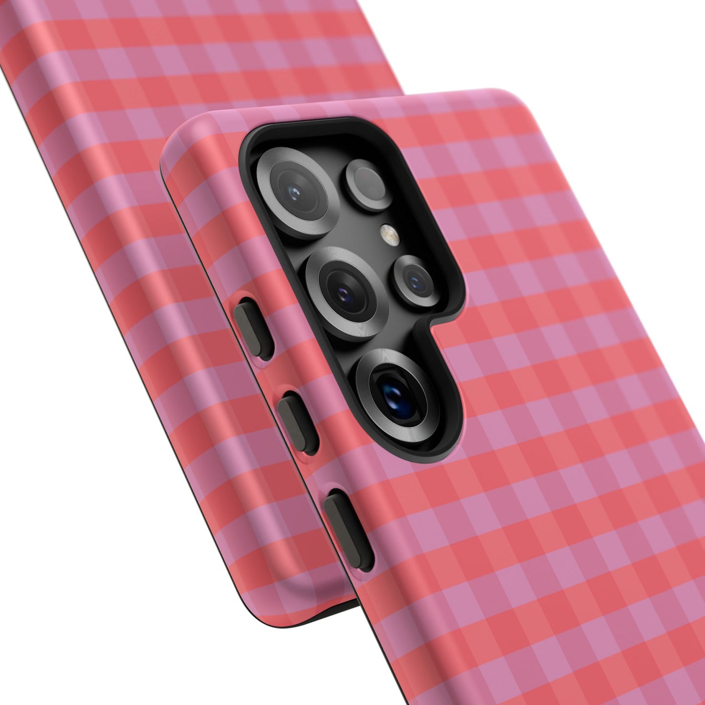 Phone Case, Pink Gingham Design, Tough Phone Case