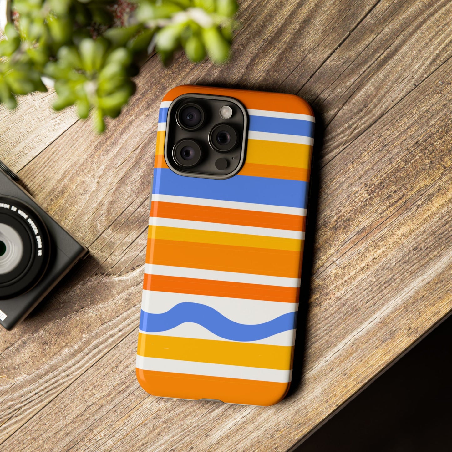 Citrus Orange Stripes Phone Case| Tough Case