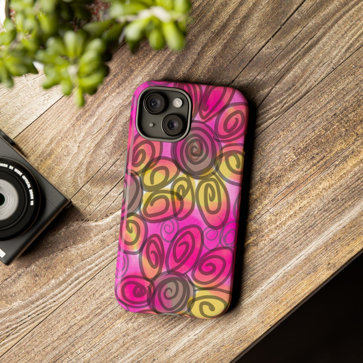 Wonky Pink Floral Phone Case| Tough Case