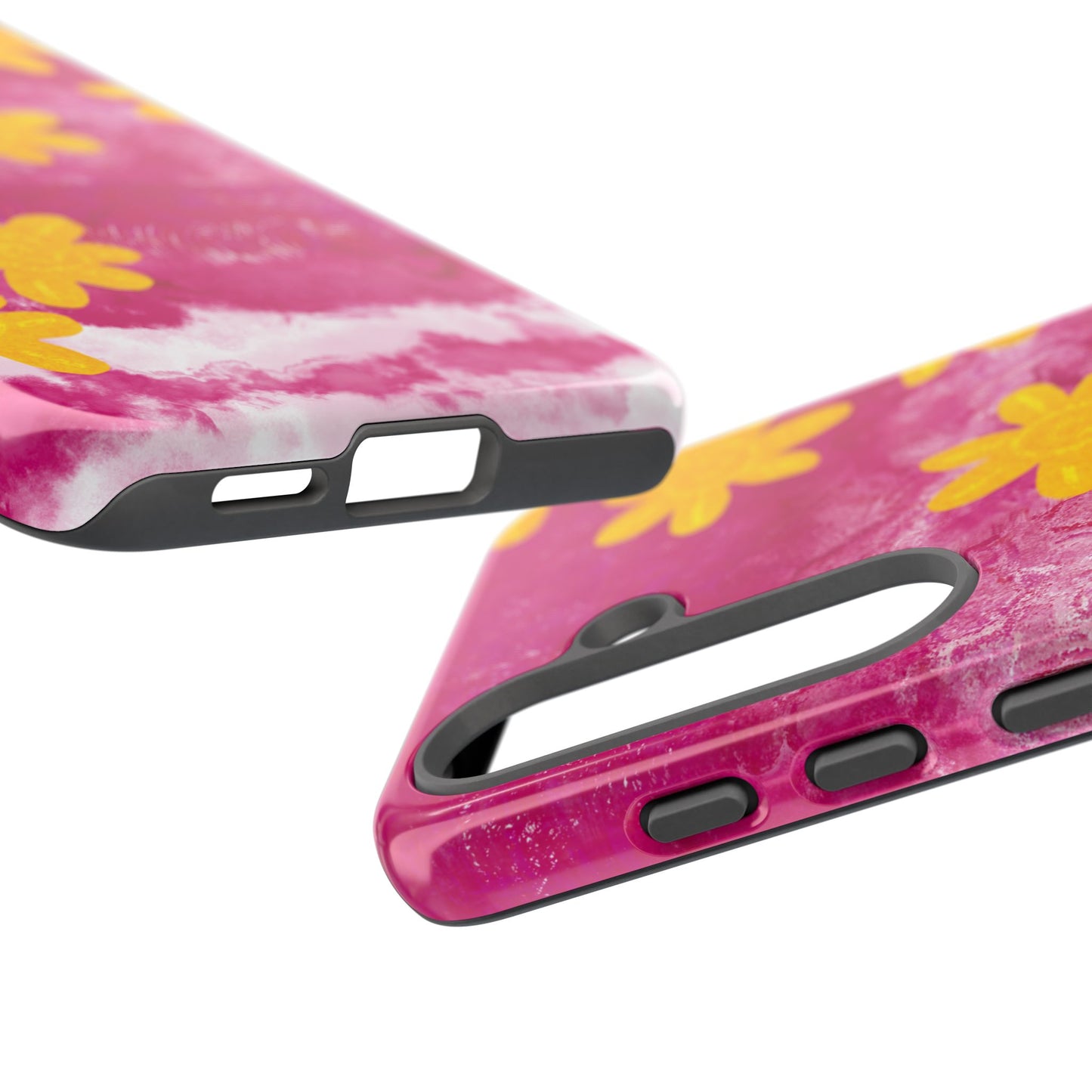 Yellow Flowers on Raspberry Phone Case| Tough Case
