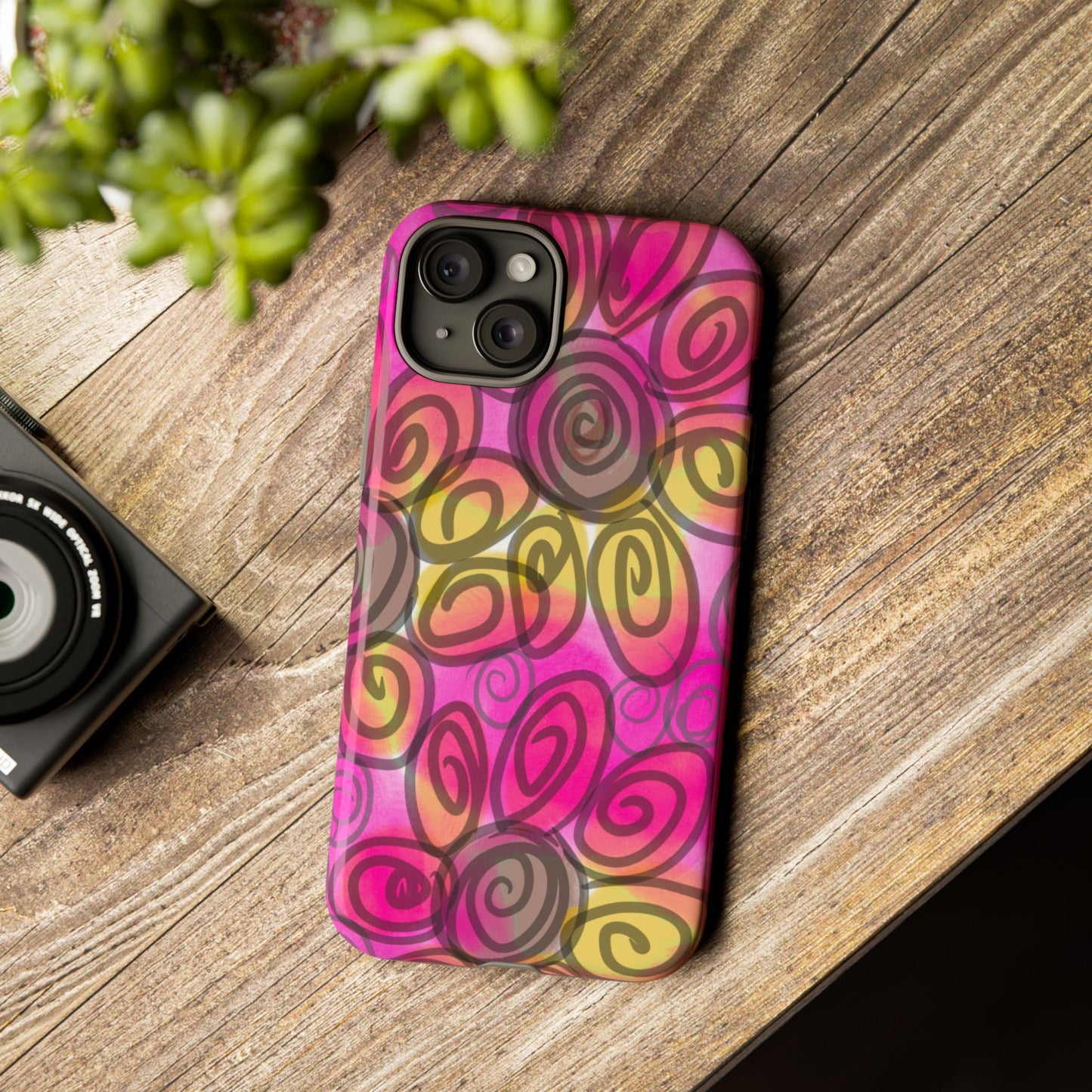 Wonky Pink Floral Phone Case| Tough Case