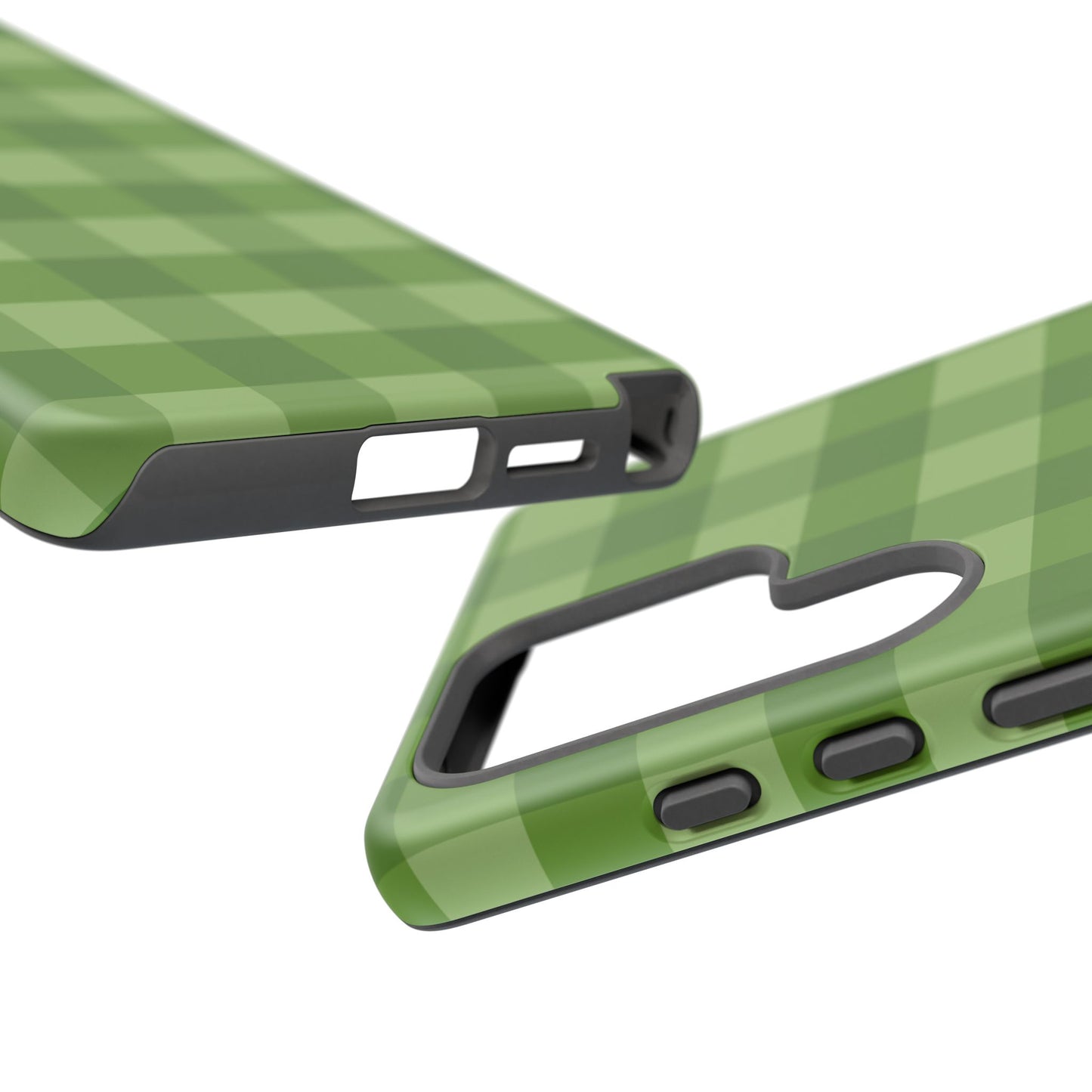 Phone Case, Green Gingham Design, Tough Phone Case