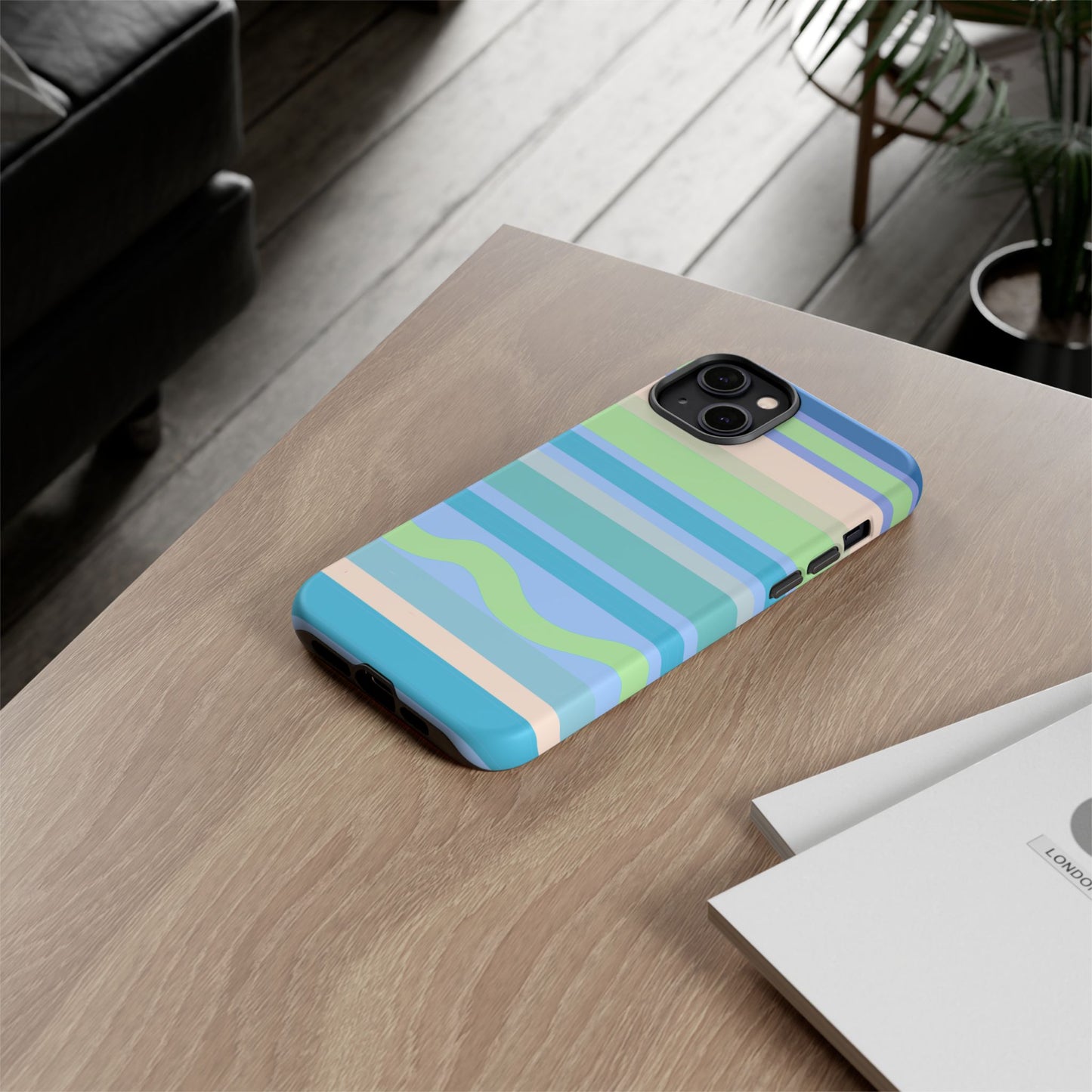 Cool Blue Stripes Phone Case| Tough Case