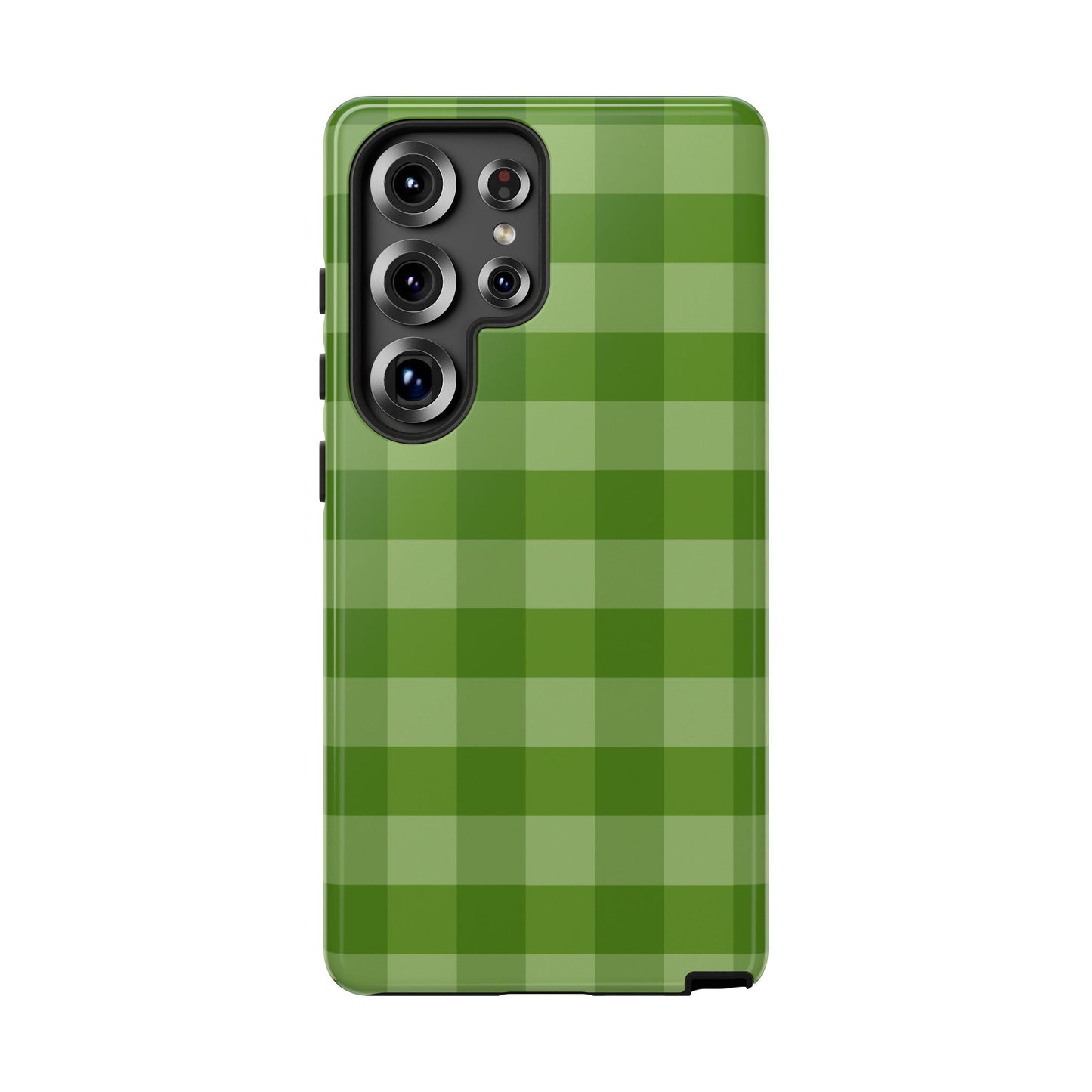 Phone Case, Green Gingham Design, Tough Phone Case