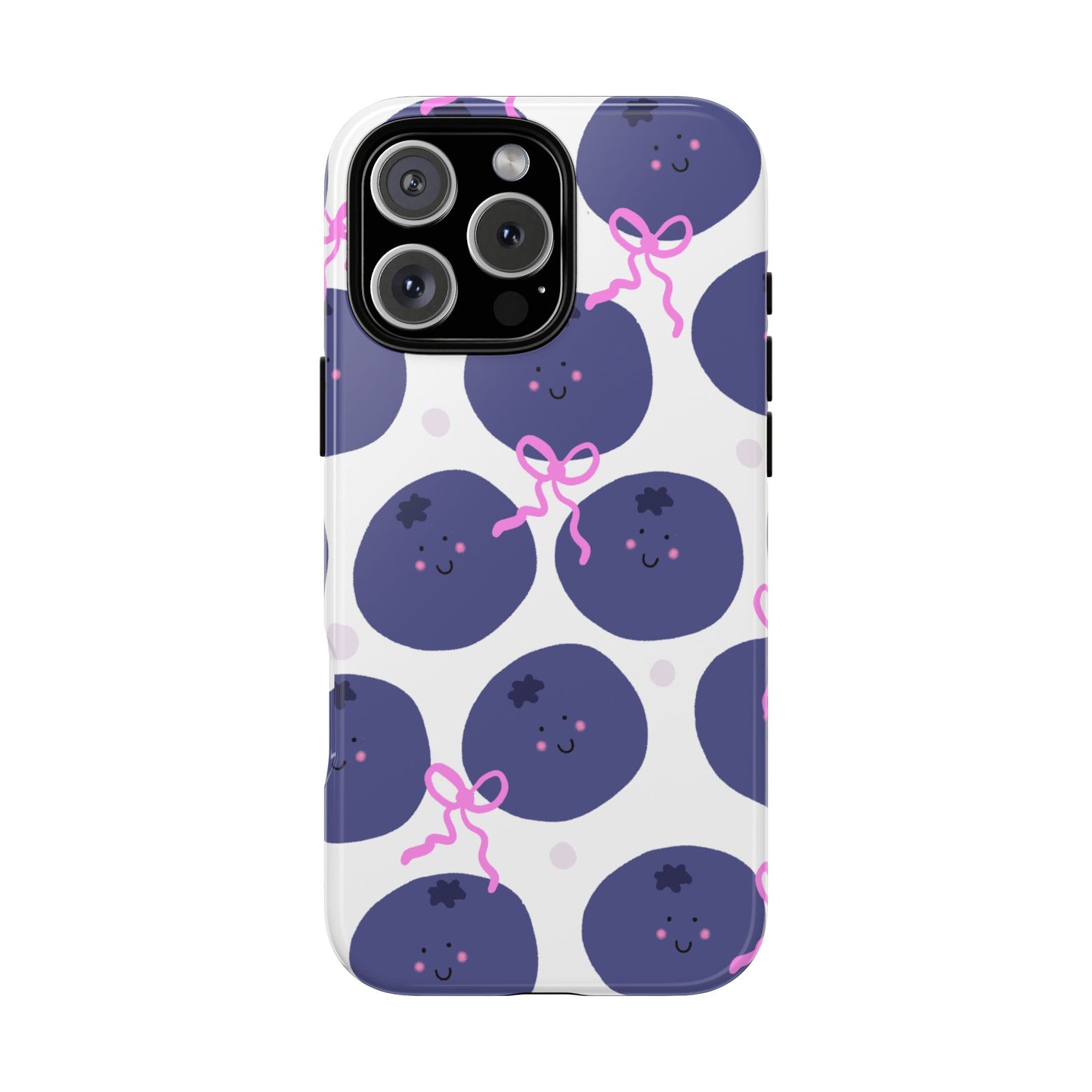 Phone Case, Blueberry Design on White, Tough Phone Case