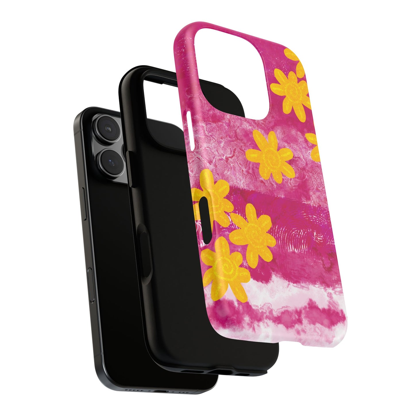 Yellow Flowers on Raspberry Phone Case| Tough Case