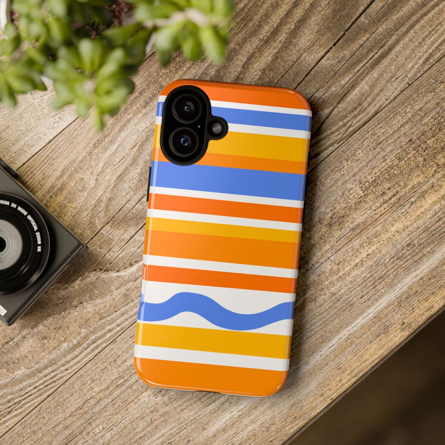 Citrus Orange Stripes Phone Case| Tough Case