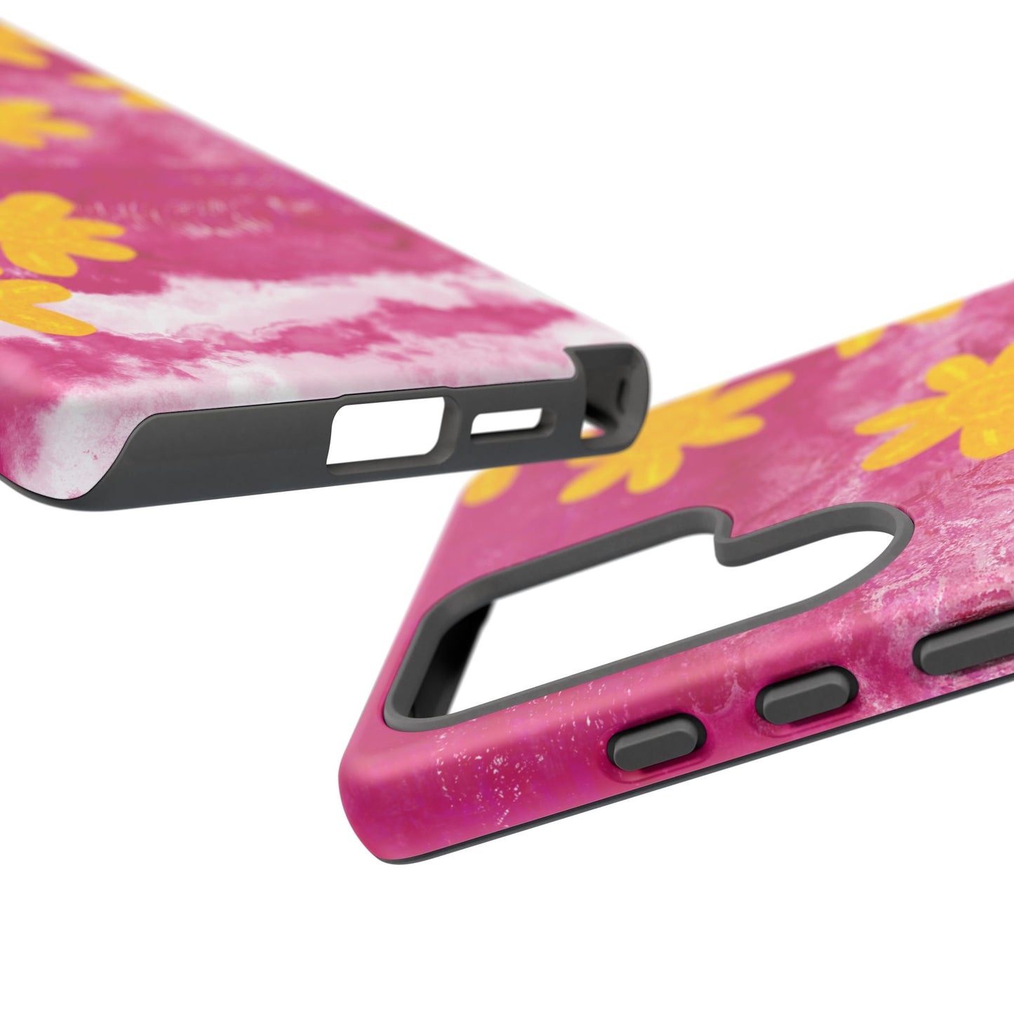 Yellow Flowers on Raspberry Phone Case| Tough Case