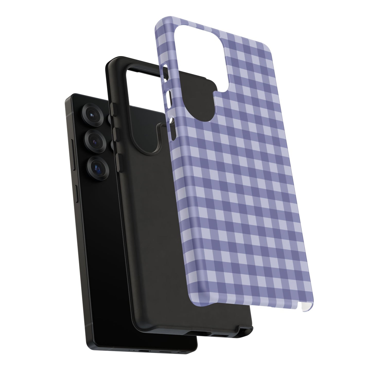 Phone Case, Navy Gingham Design, Tough Phone Case