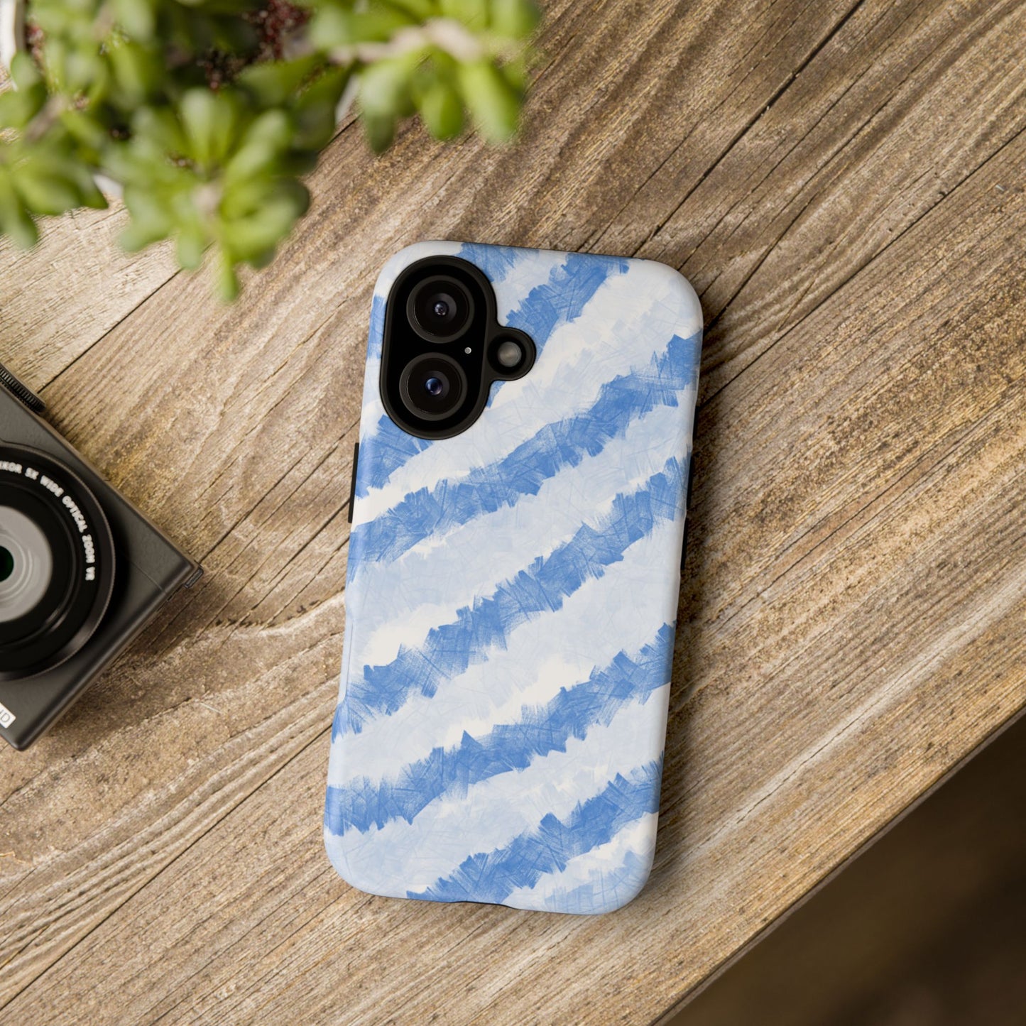 Chunky Blue Stripes Phone Case| Tough Case