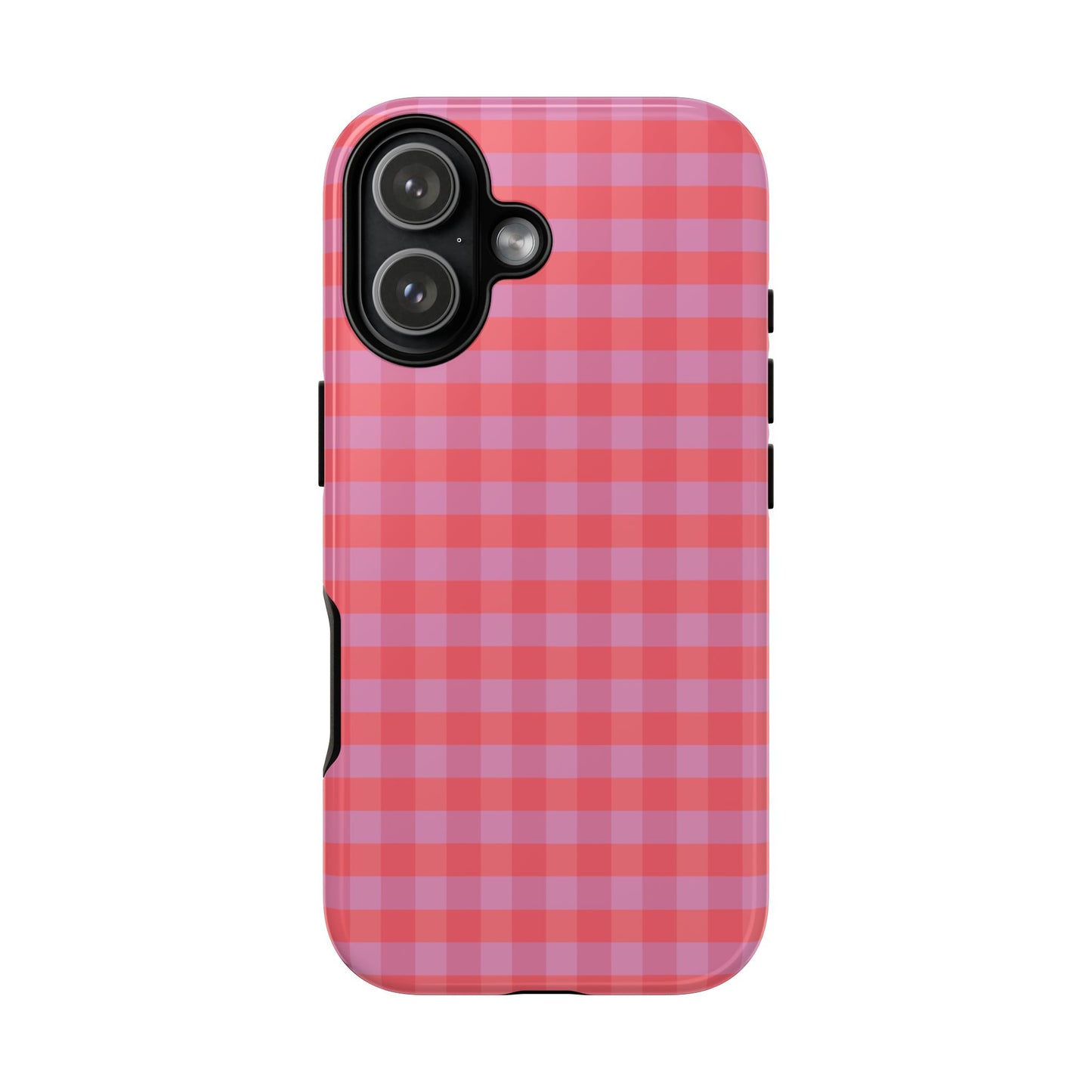 Phone Case, Pink Gingham Design, Tough Phone Case
