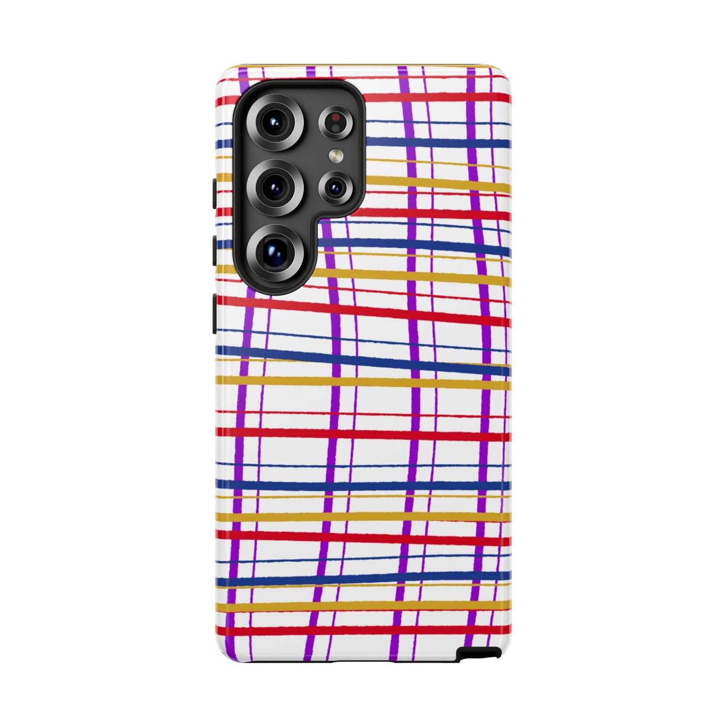 Phone Case, Wonky Plaid Design, Tough Phone Case